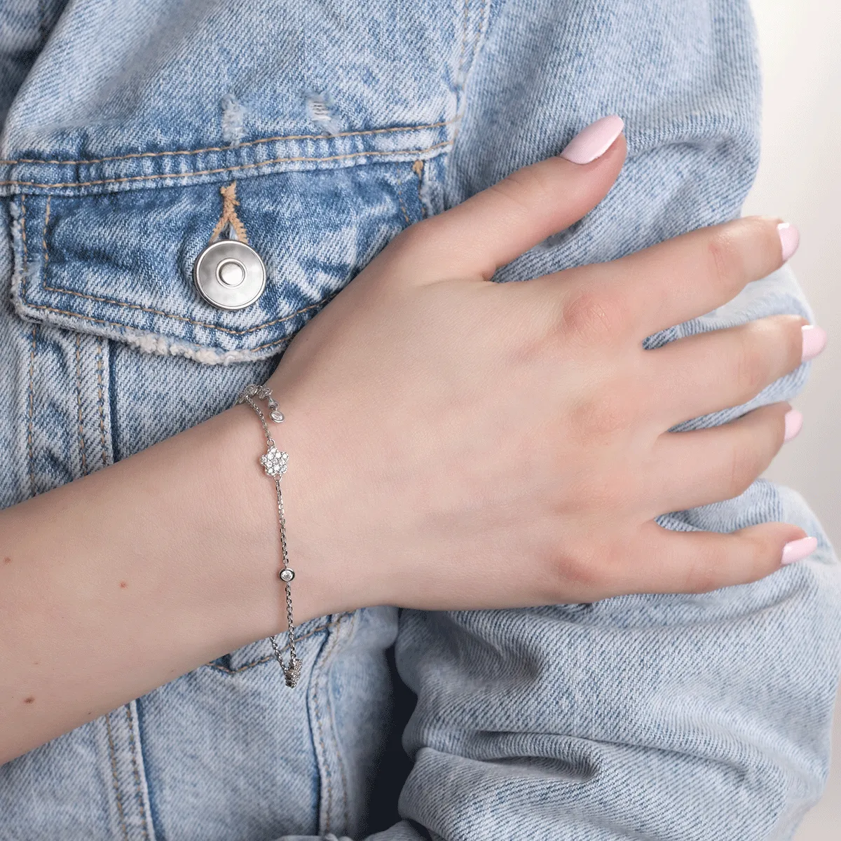 14K fehérarany karkötő