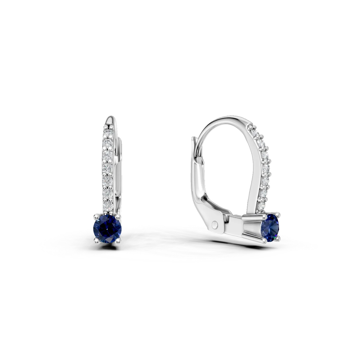 Обеци от бяло злато 14K