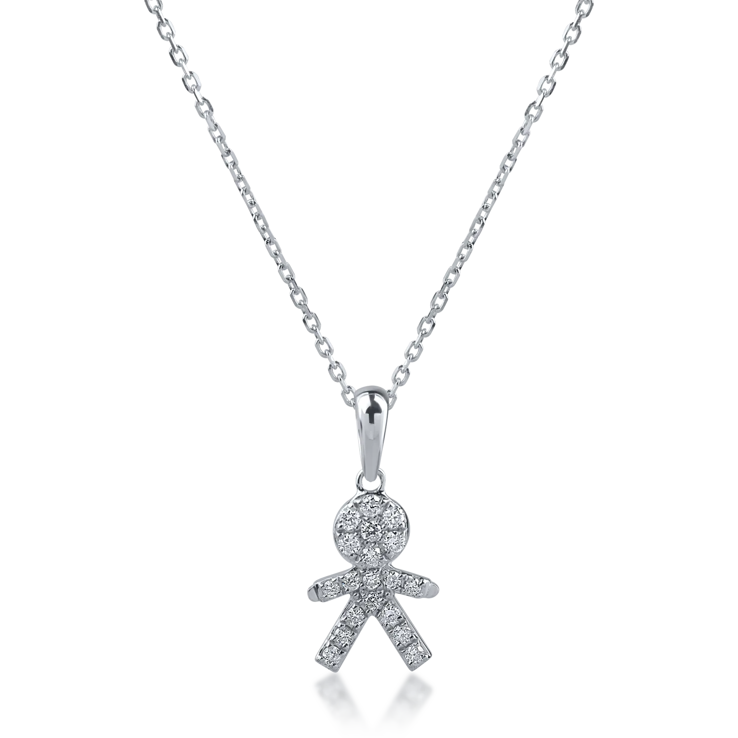 White gold child pendant necklace with 0.11ct diamonds