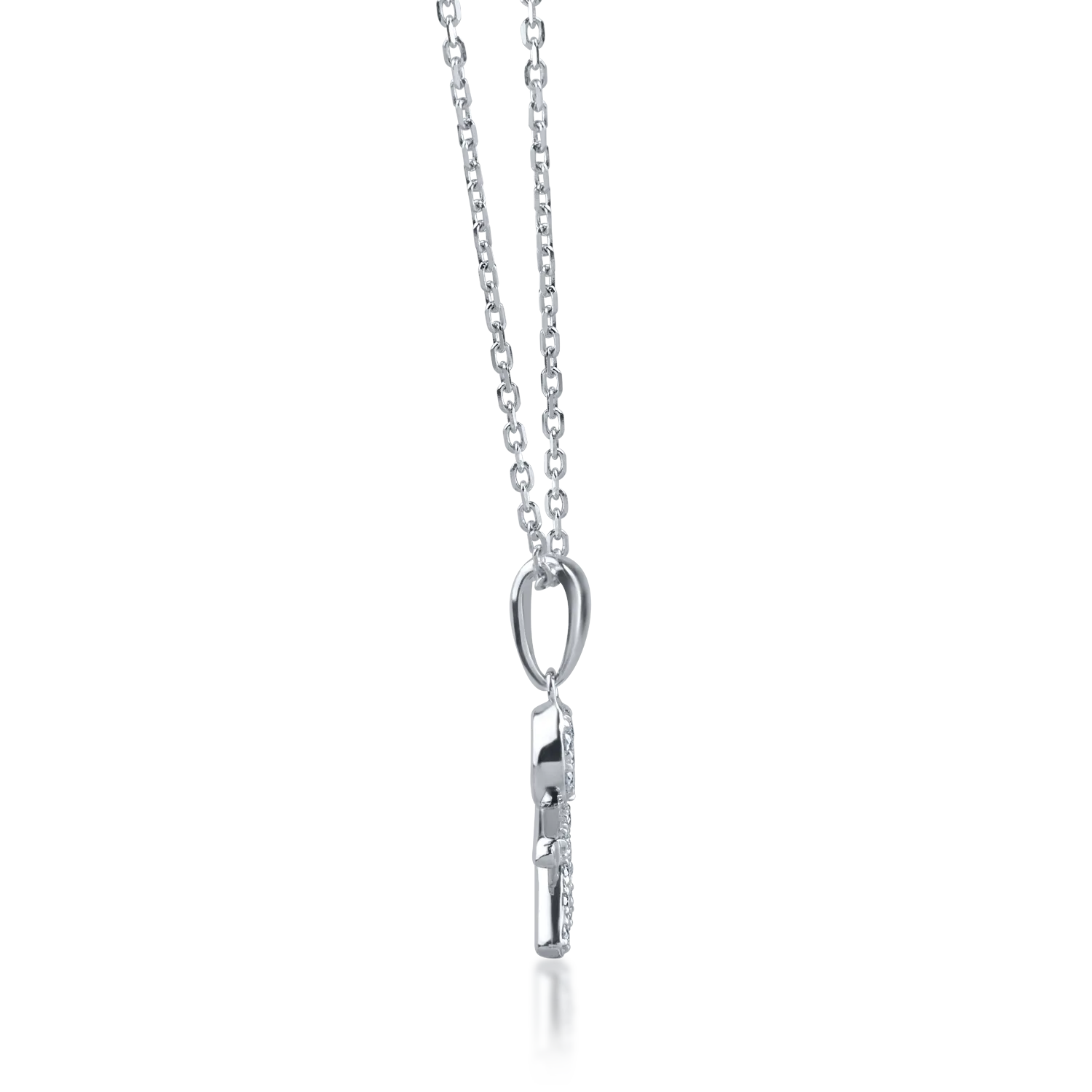 White gold child pendant necklace with 0.11ct diamonds