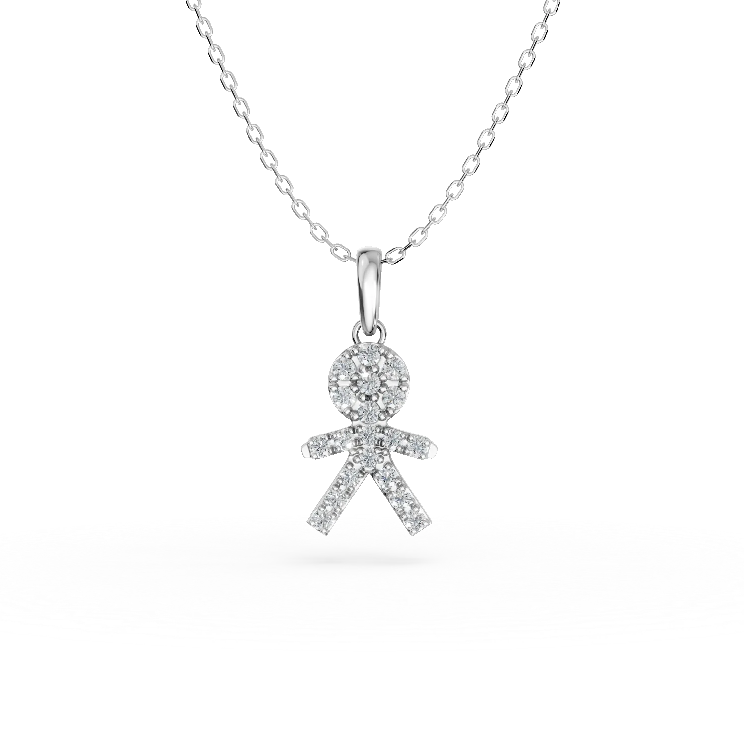 Fehérarany gyermek medál nyaklánc 0.11ct gyémántokkal