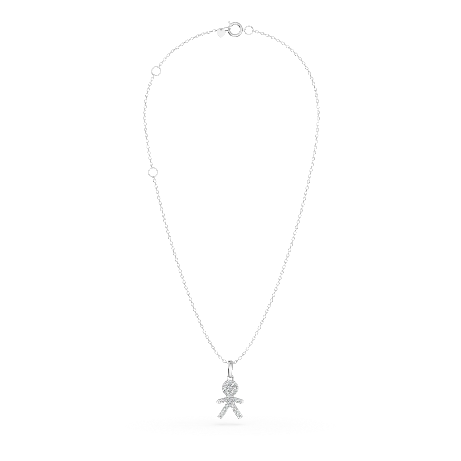 Fehérarany gyermek medál nyaklánc 0.11ct gyémántokkal