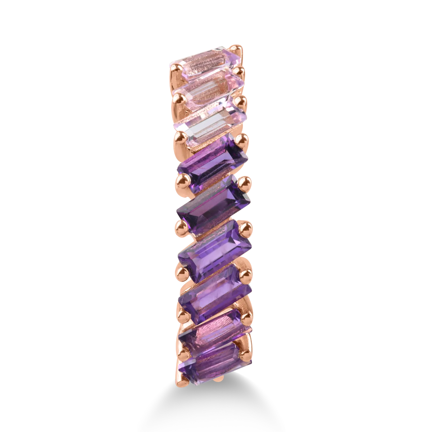 Rose gold ring with 0.944ct amethysts