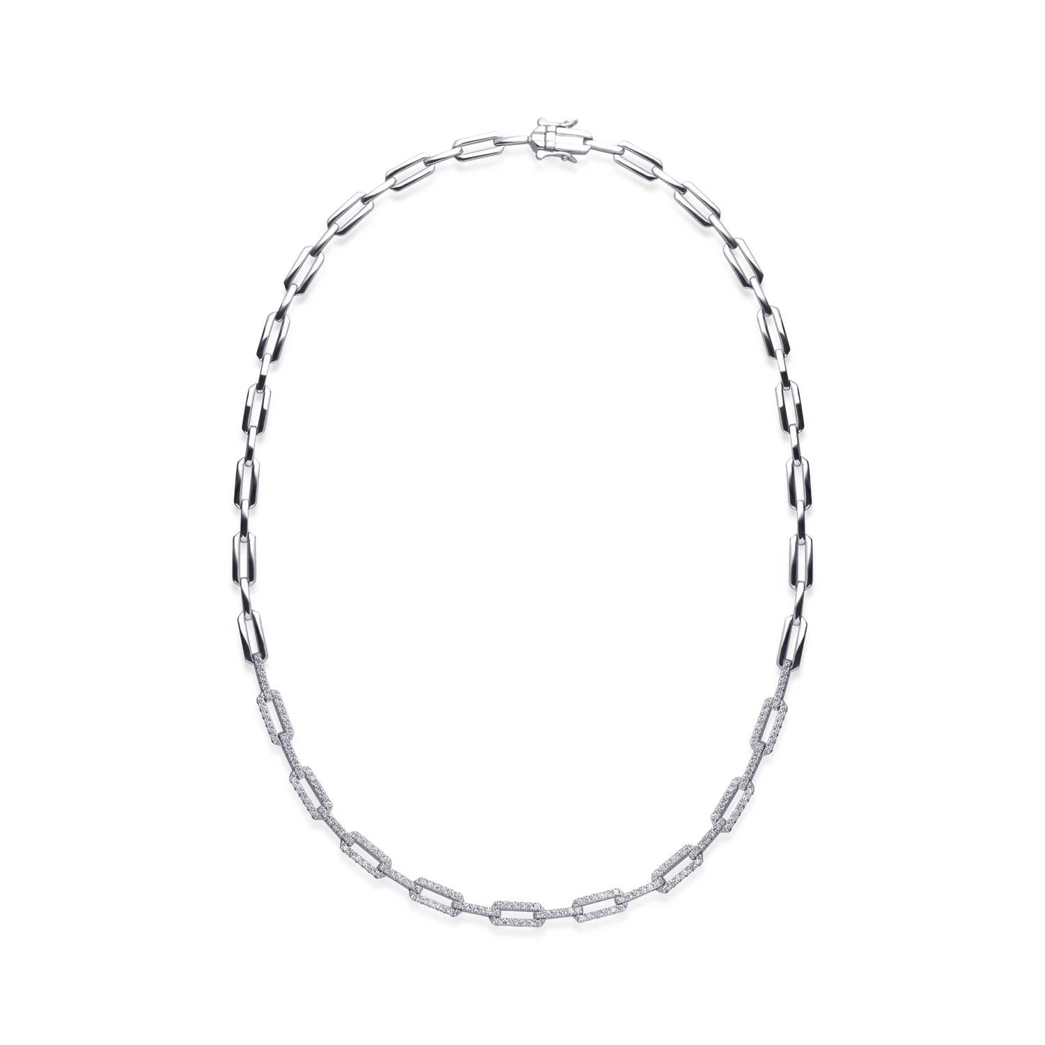 18K white gold necklace with 1.7ct diamonds