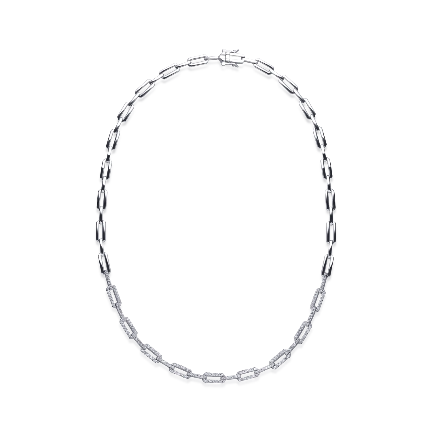 Colier din aur alb de 18K cu diamante de 1.7ct-126172
