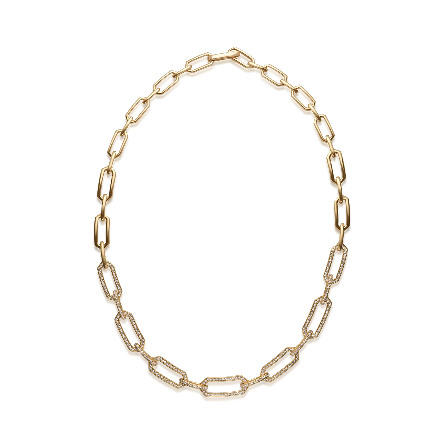 18K yellow gold necklace with 2.16ct diamonds