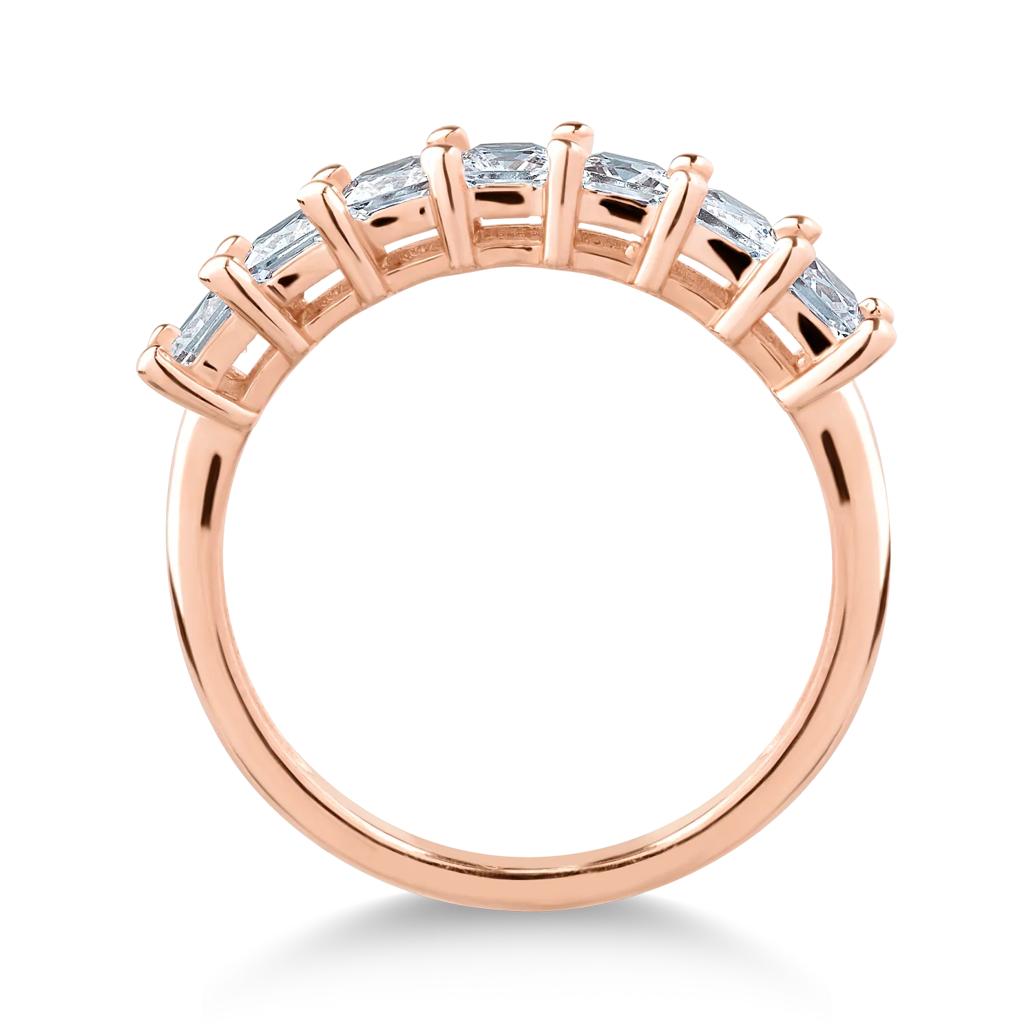 Inel din aur roz cu zirconii microsetting