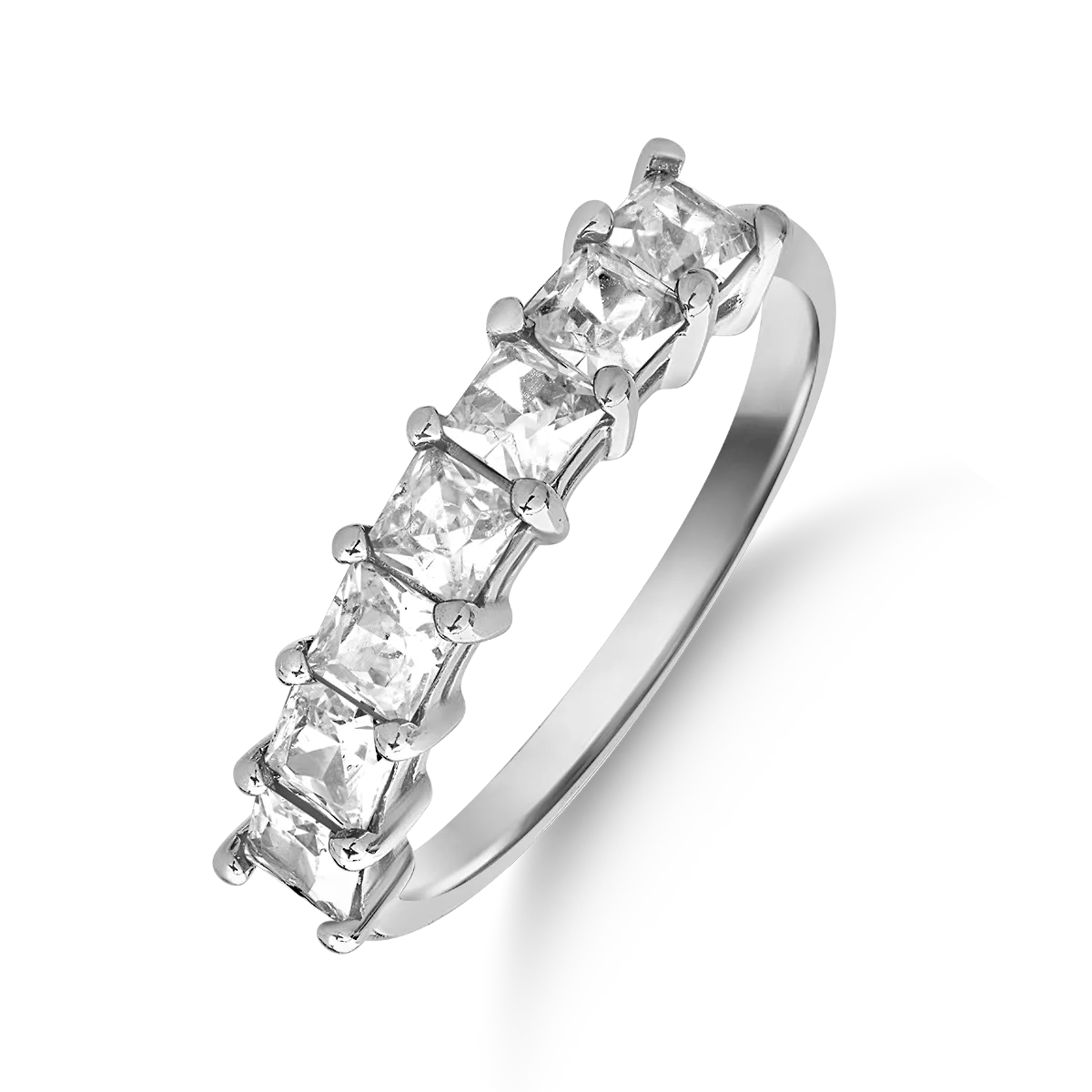 White gold ring with microsetting zirconia