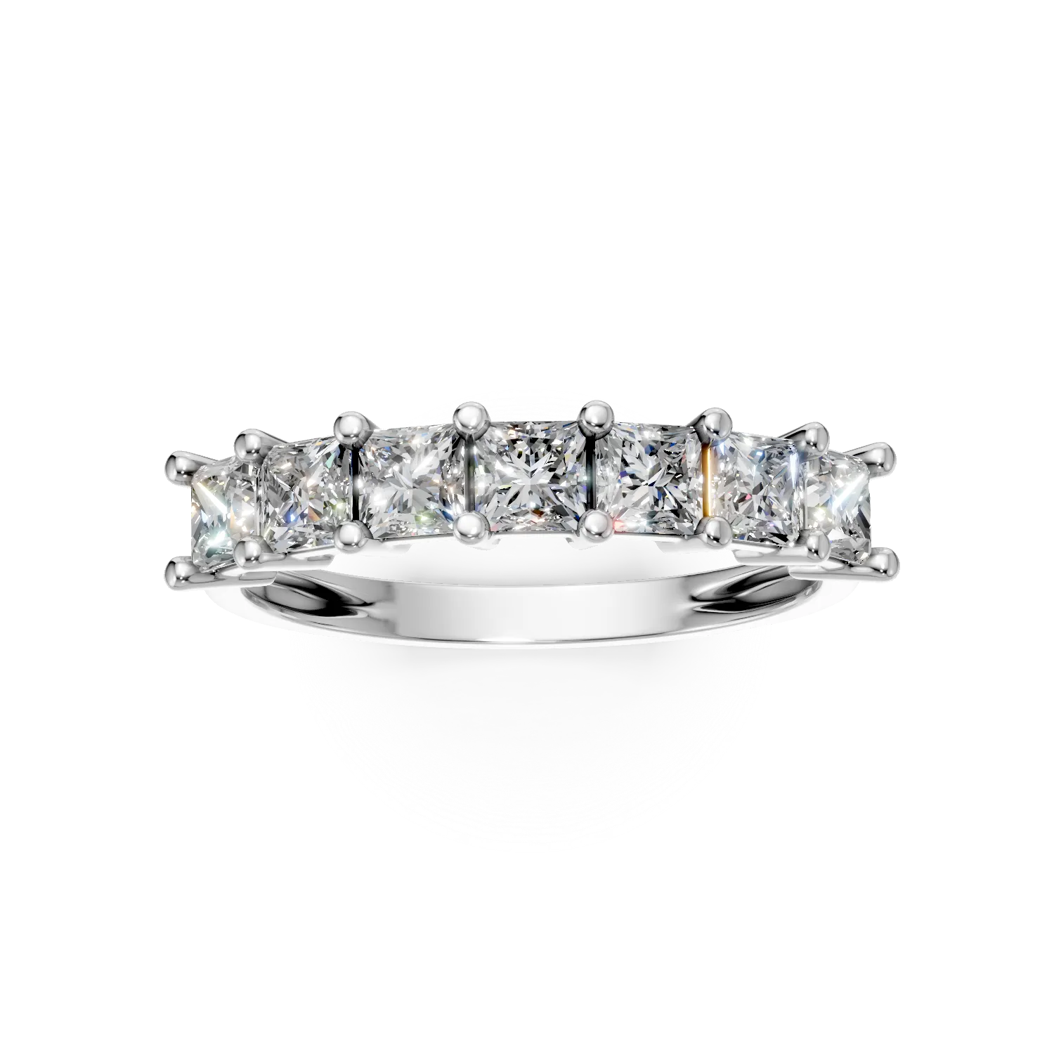 Inel din aur alb cu zirconii microsetting - Imagine 3