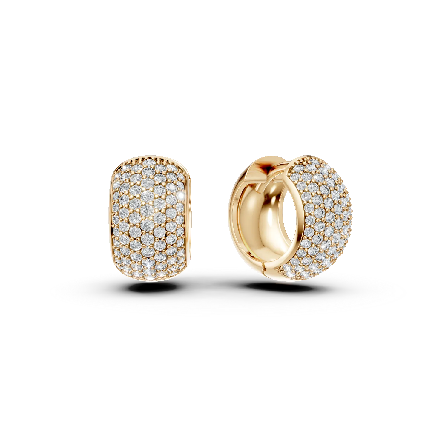 Cercei din aur galben cu zirconii