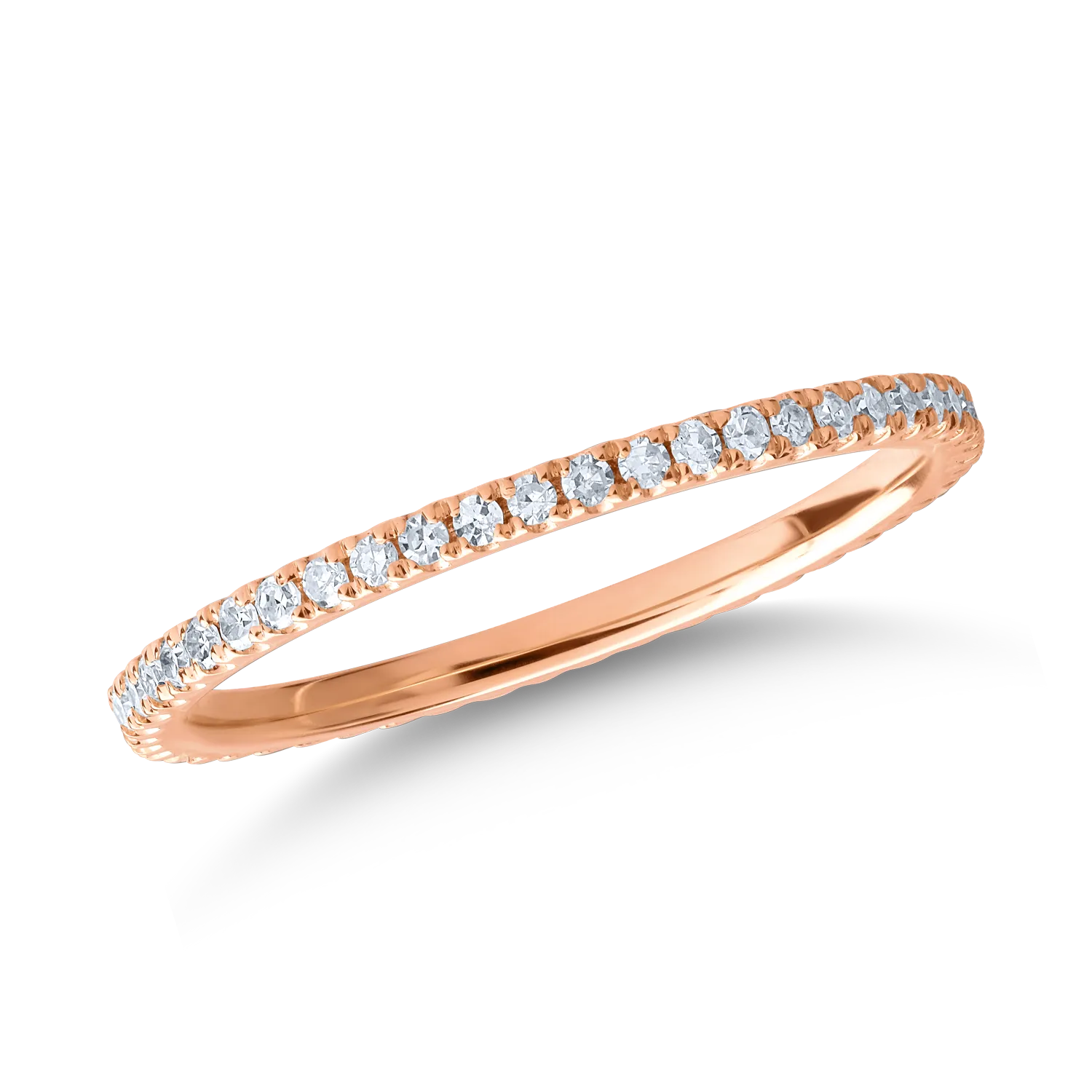 Inel infinity din aur roz de 14K cu diamante de 0.14ct