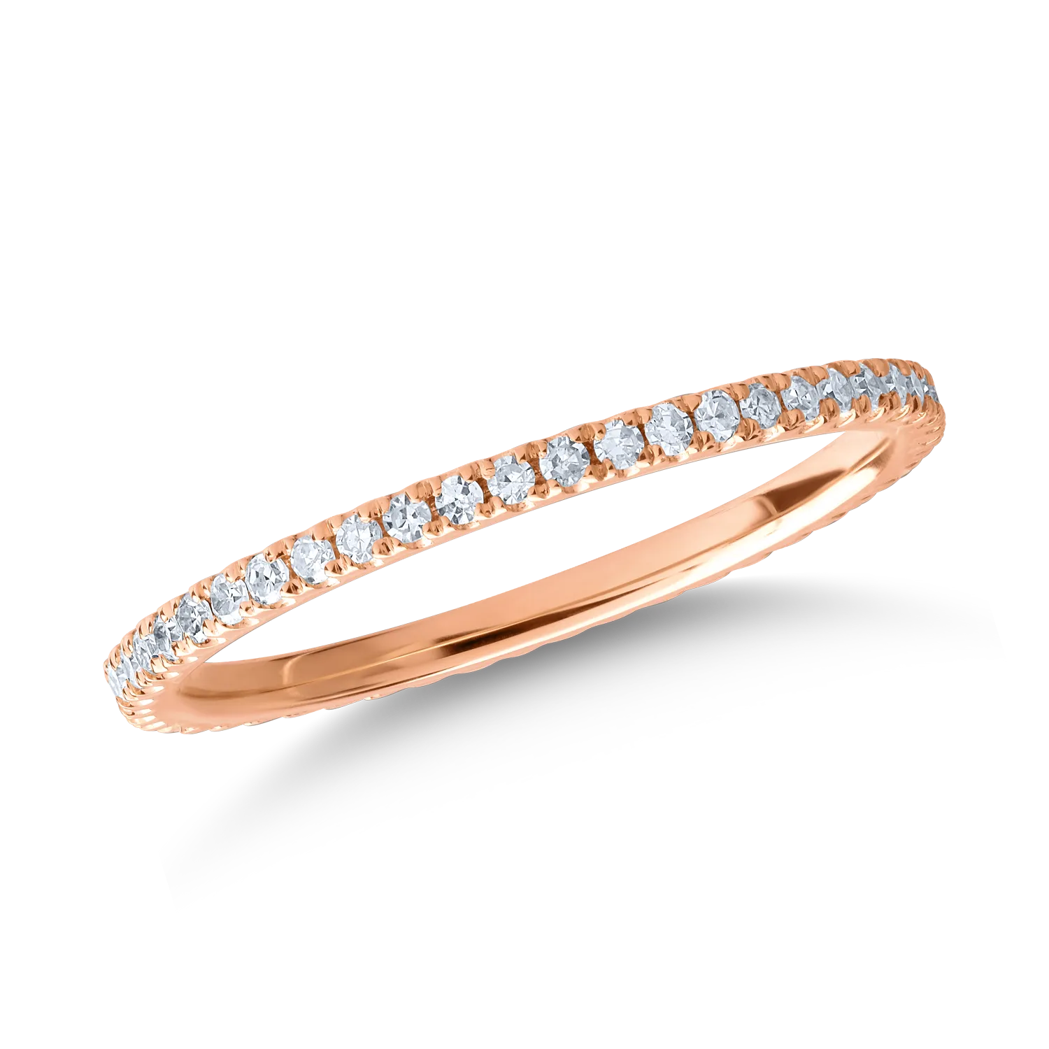 14K rose gold infinity ring with 0.14ct diamonds