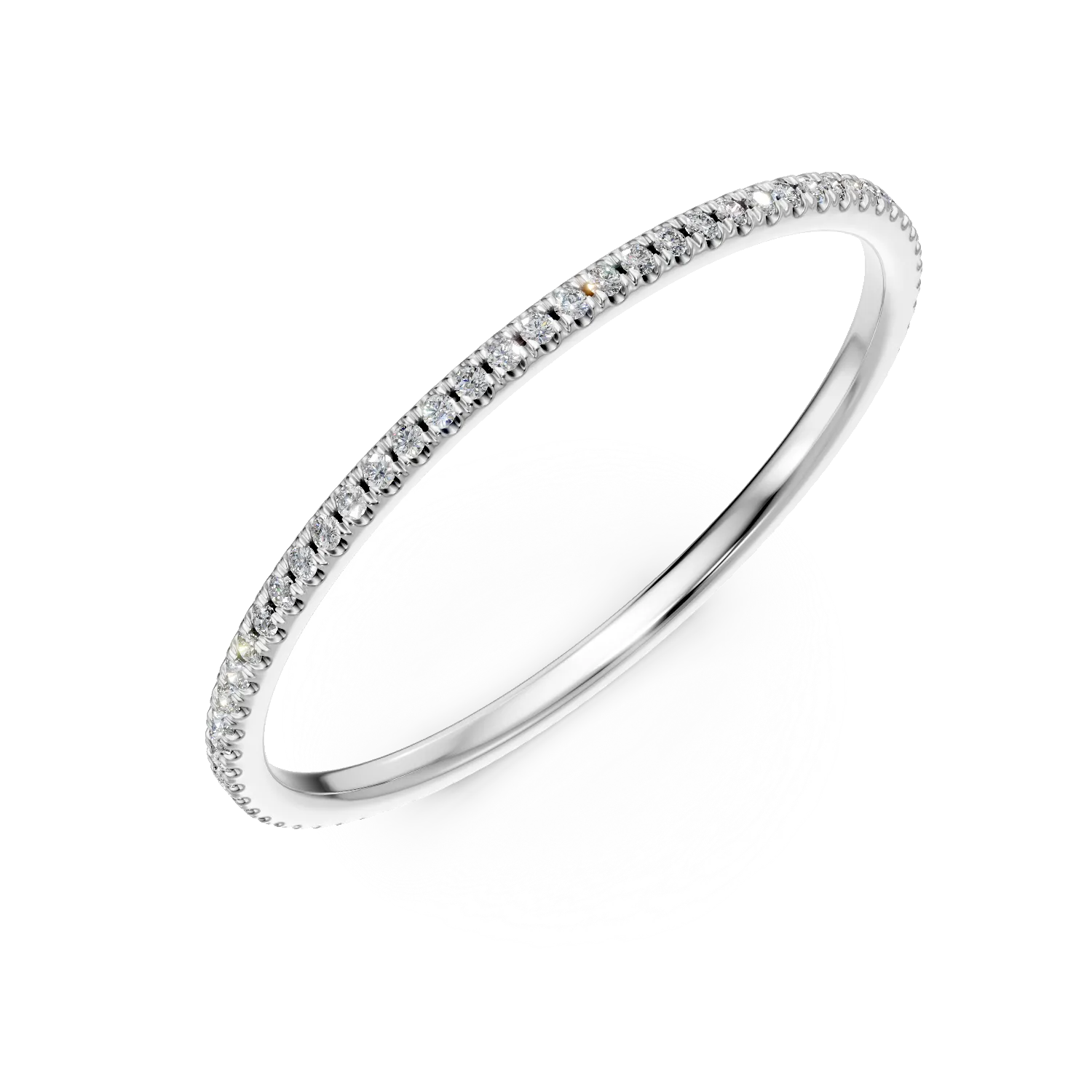 Inel eternity din aur alb cu diamante de 0.1ct