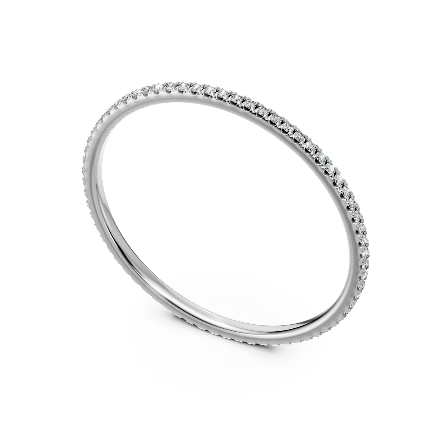 Inel eternity din aur alb cu diamante de 0.14ct