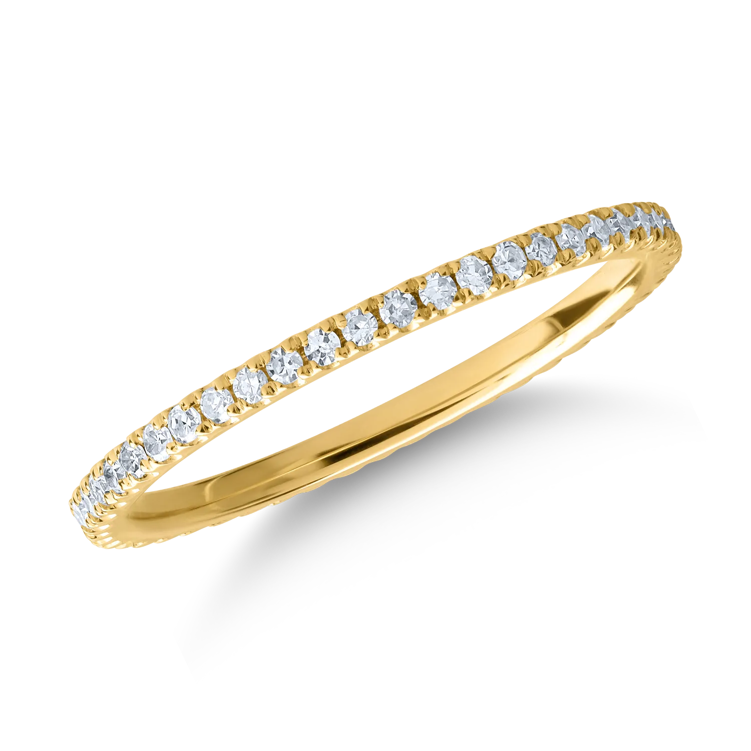 14K sárga arany végtelenített gyűrű 0.14ct gyémántokkal