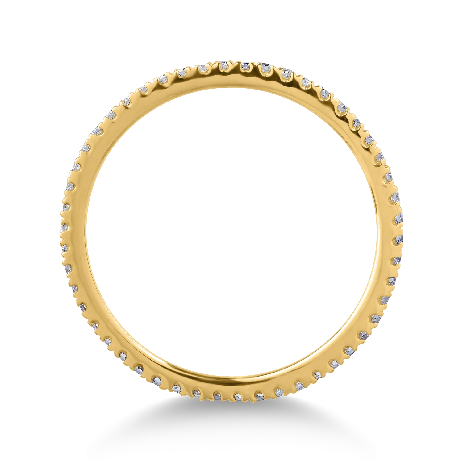 Безкраен пръстен от 14K жълто злато с 0.14ct диаманти