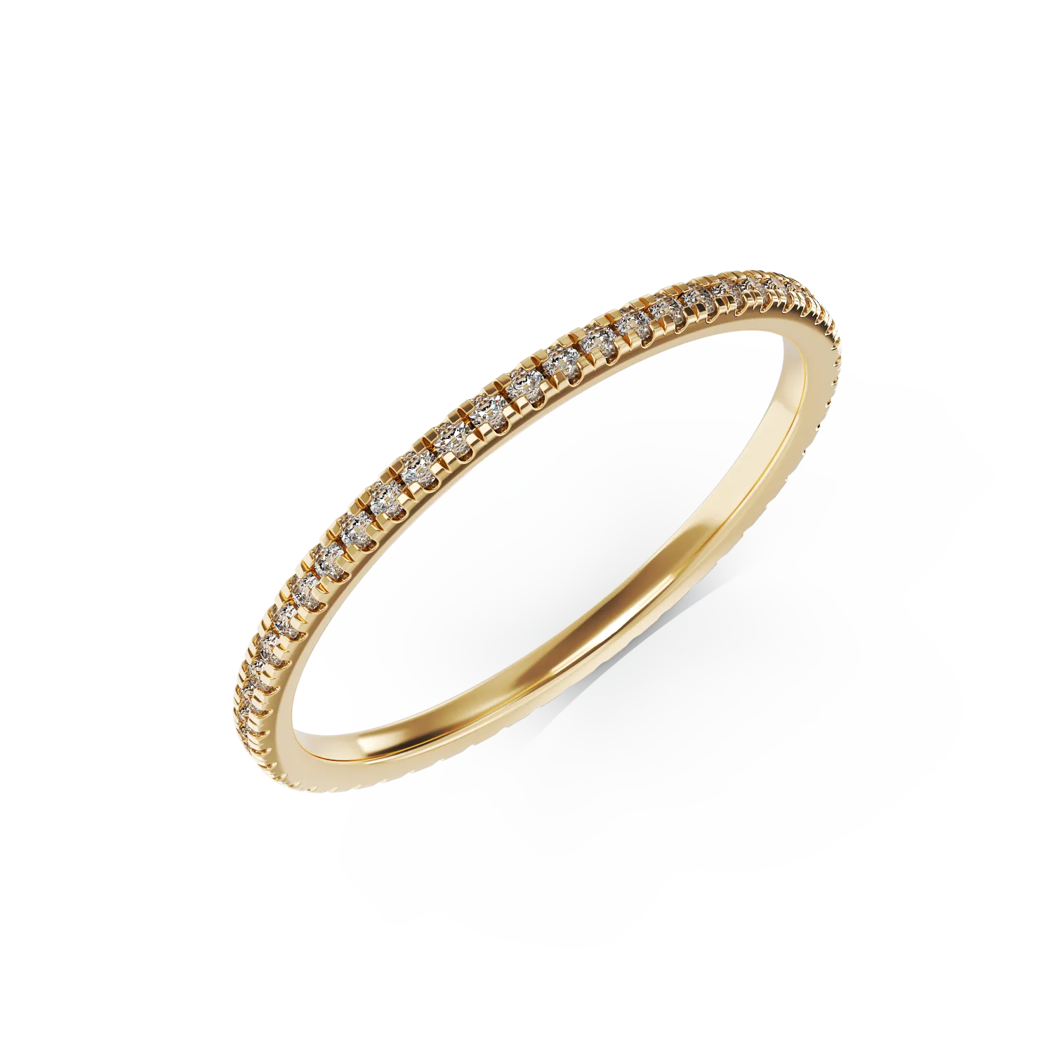 Inel eternity din aur galben cu diamante de 0.1ct