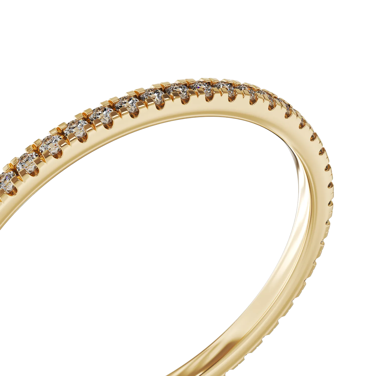 Безкраен пръстен от 14K жълто злато с 0.14ct диаманти