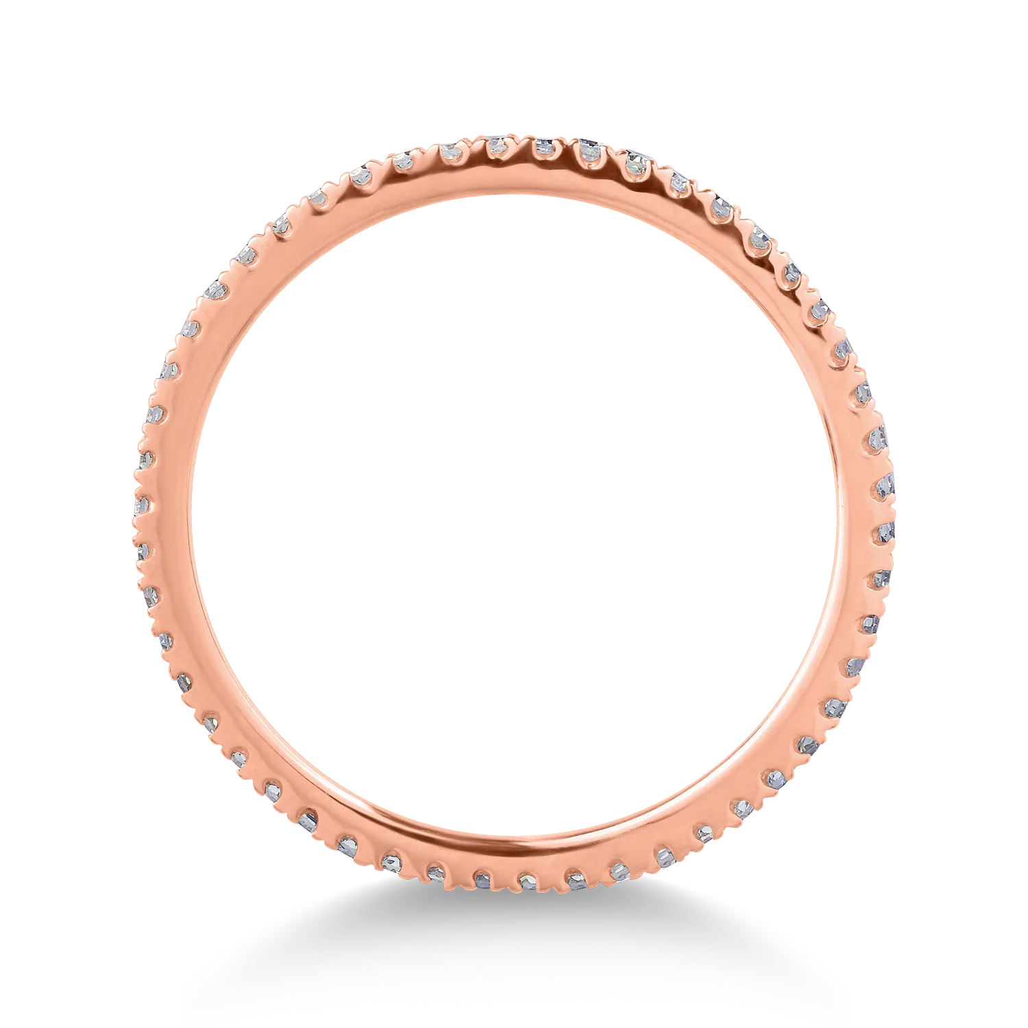 14K rózsaszín arany végtelenített gyűrű 0.25ct gyémántokkal