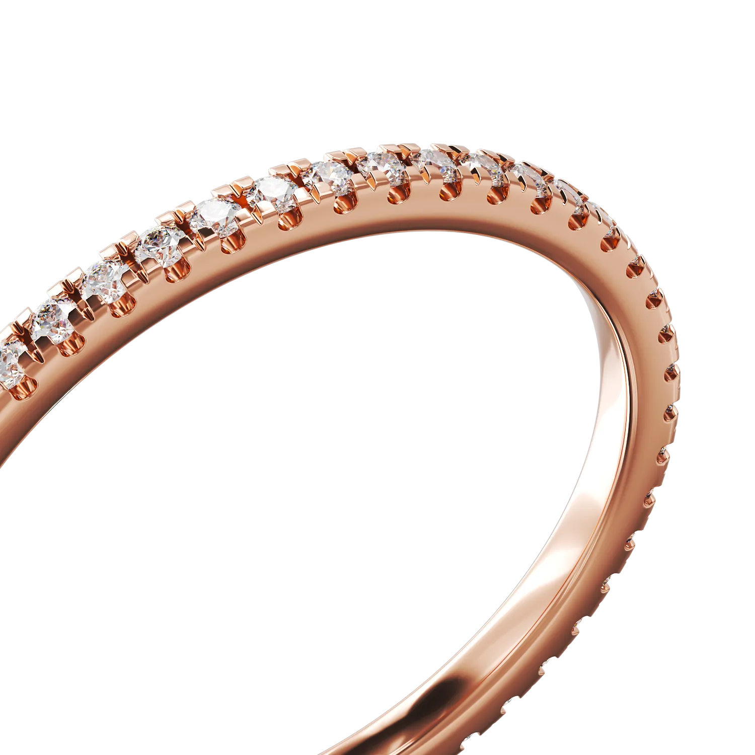 14K rose gold infinity ring with 0.25ct diamonds