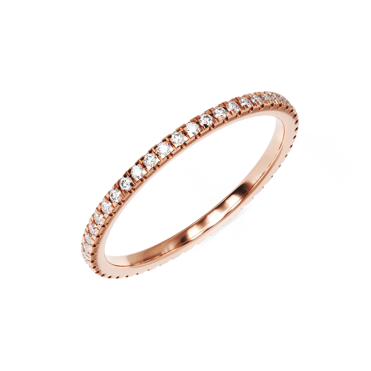 Inel eternity din aur roz cu diamante de 0.2ct
