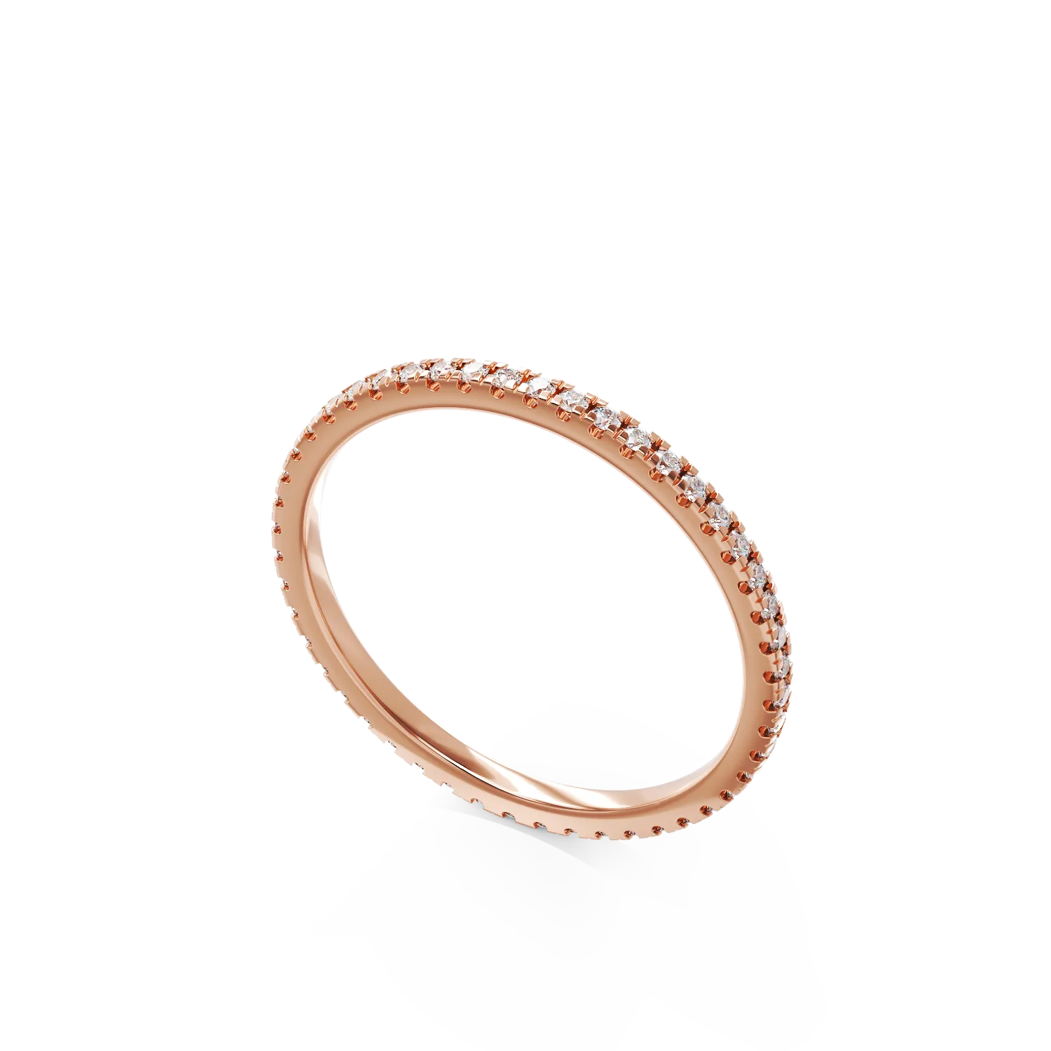 14K rose gold infinity ring with 0.25ct diamonds