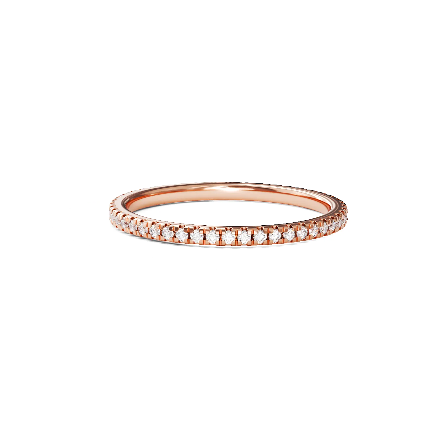 14K rose gold infinity ring with 0.25ct diamonds