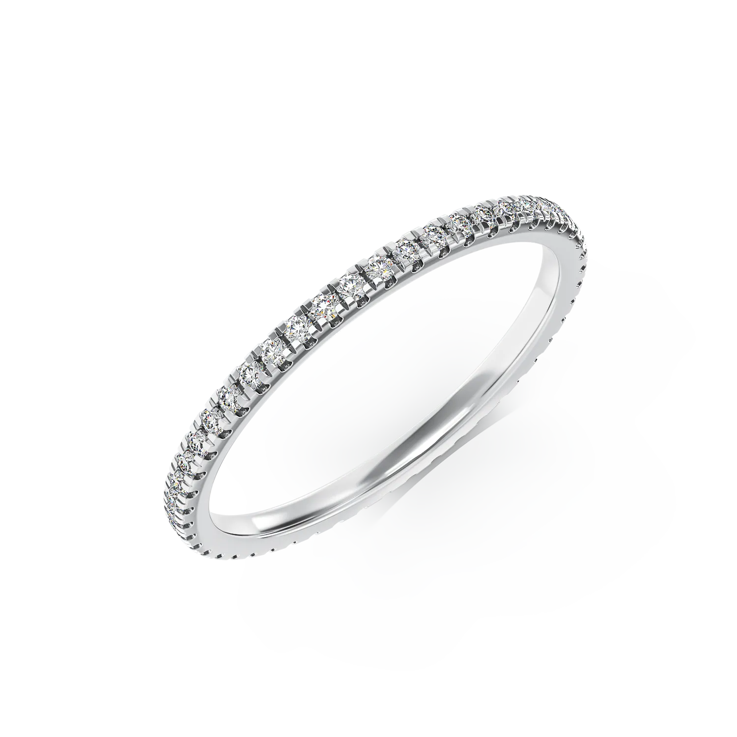 Пръстен от бяло злато 14K с диаманти 0.26ct