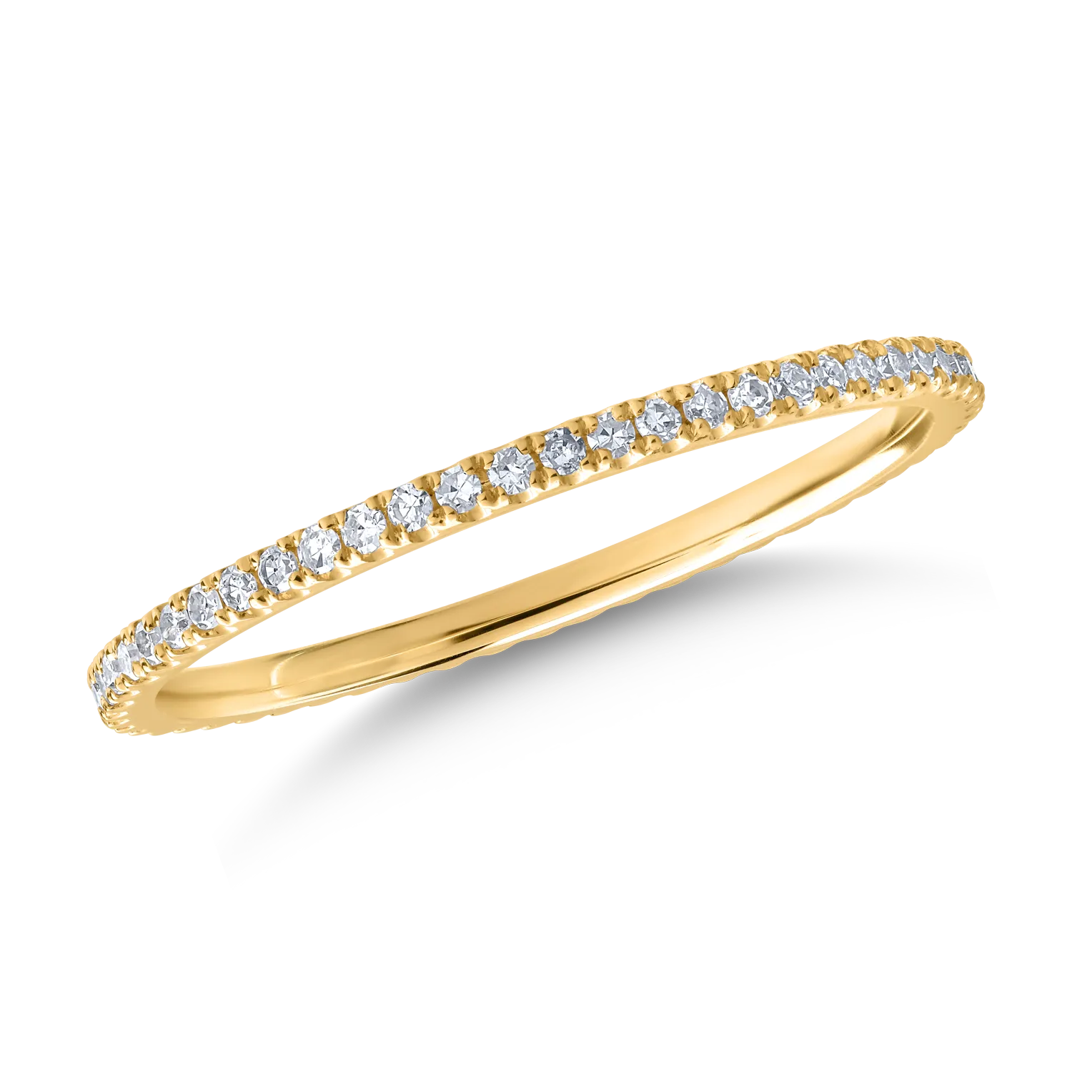 14K sárga arany végtelenített gyűrű 0.28ct gyémántokkal