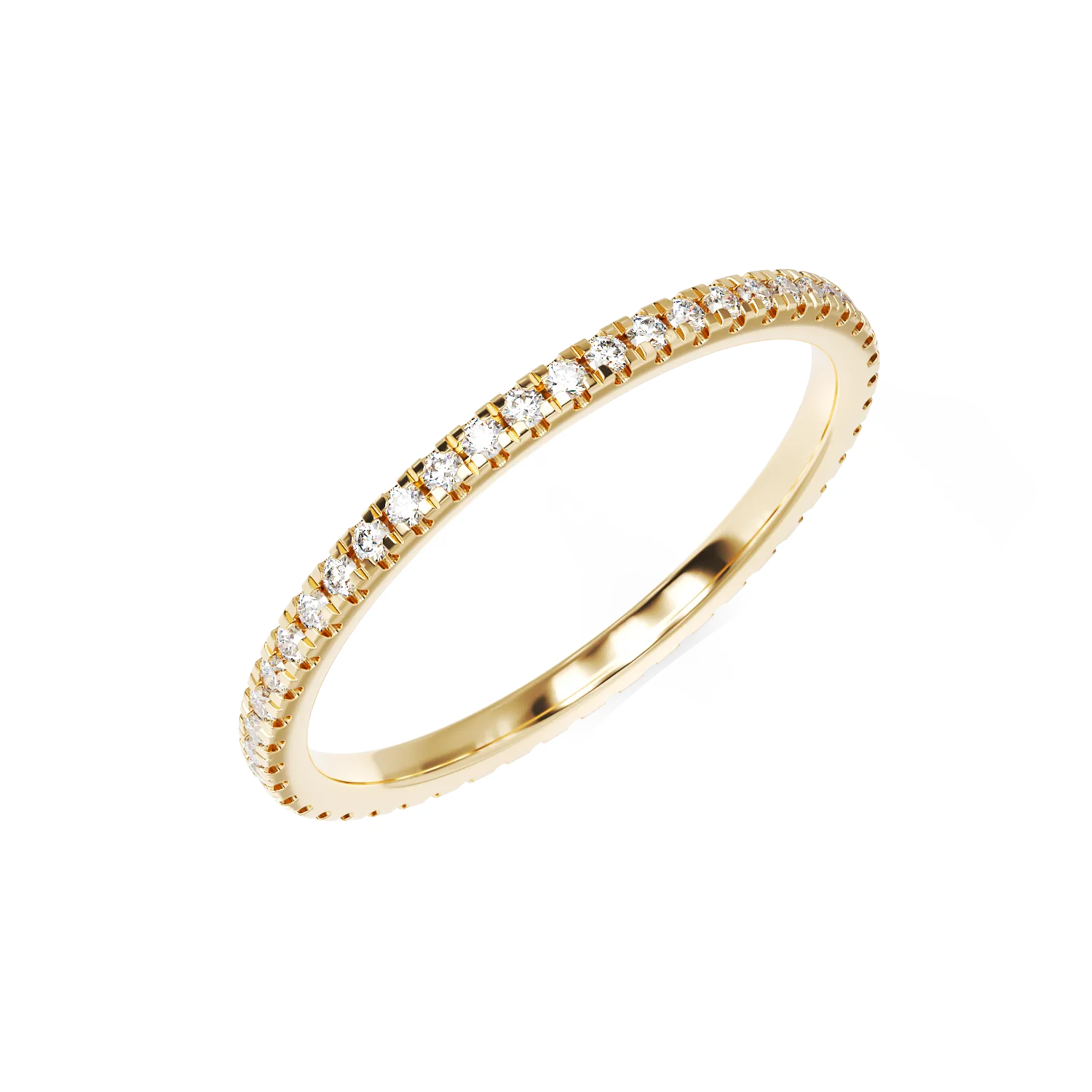 14K yellow gold infinity ring with 0.28ct diamonds