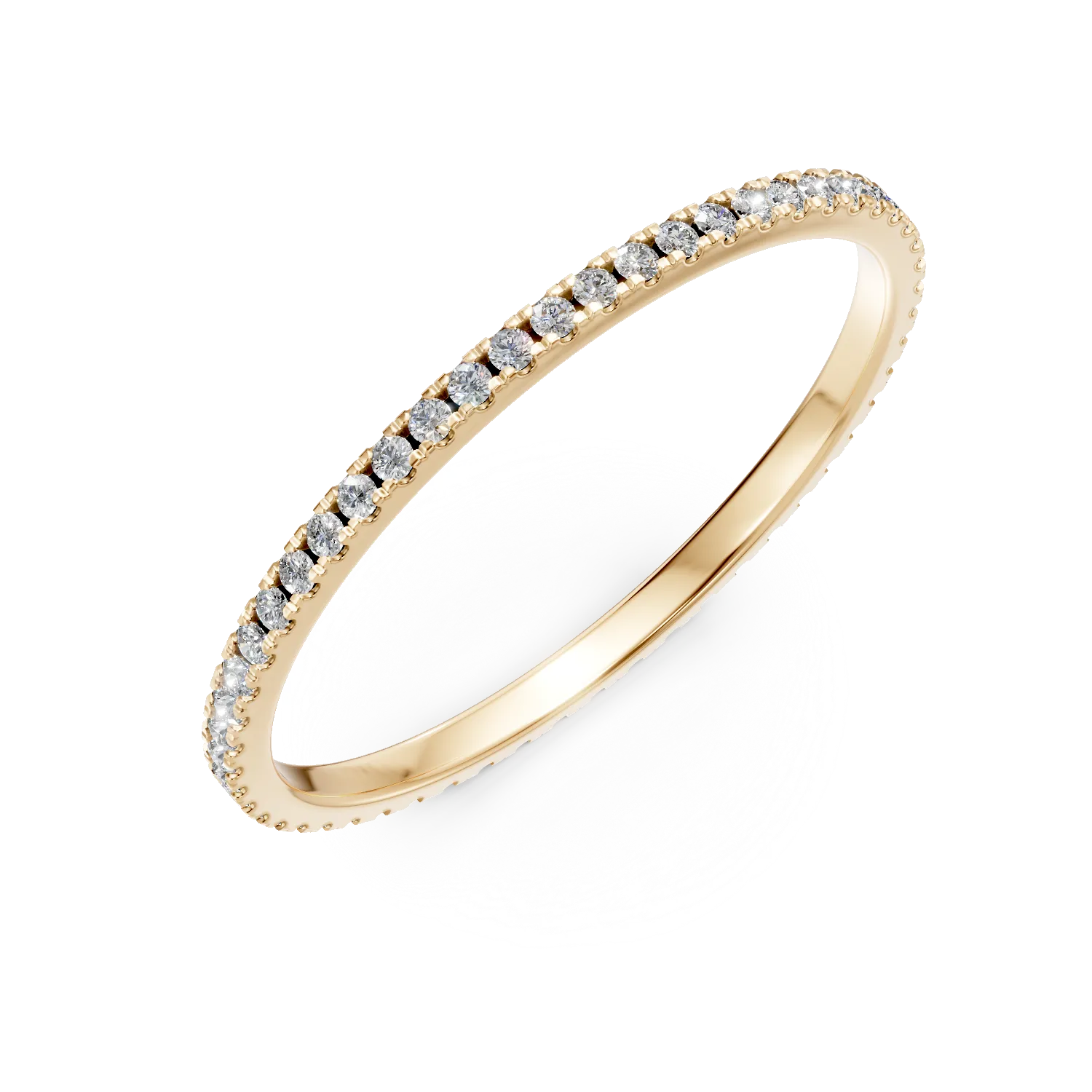Inel eternity din aur galben cu diamante de 0.2ct