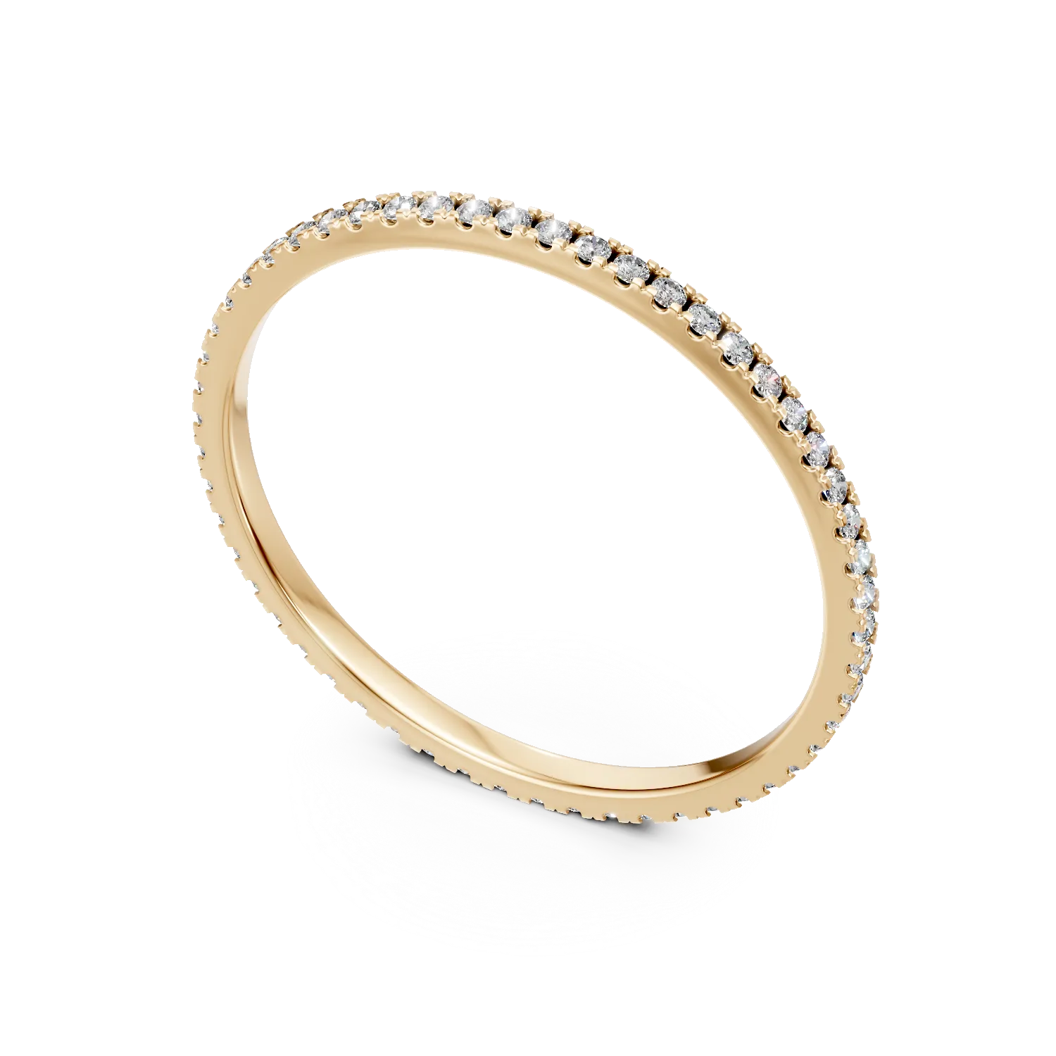 14K sárga arany végtelenített gyűrű 0.28ct gyémántokkal