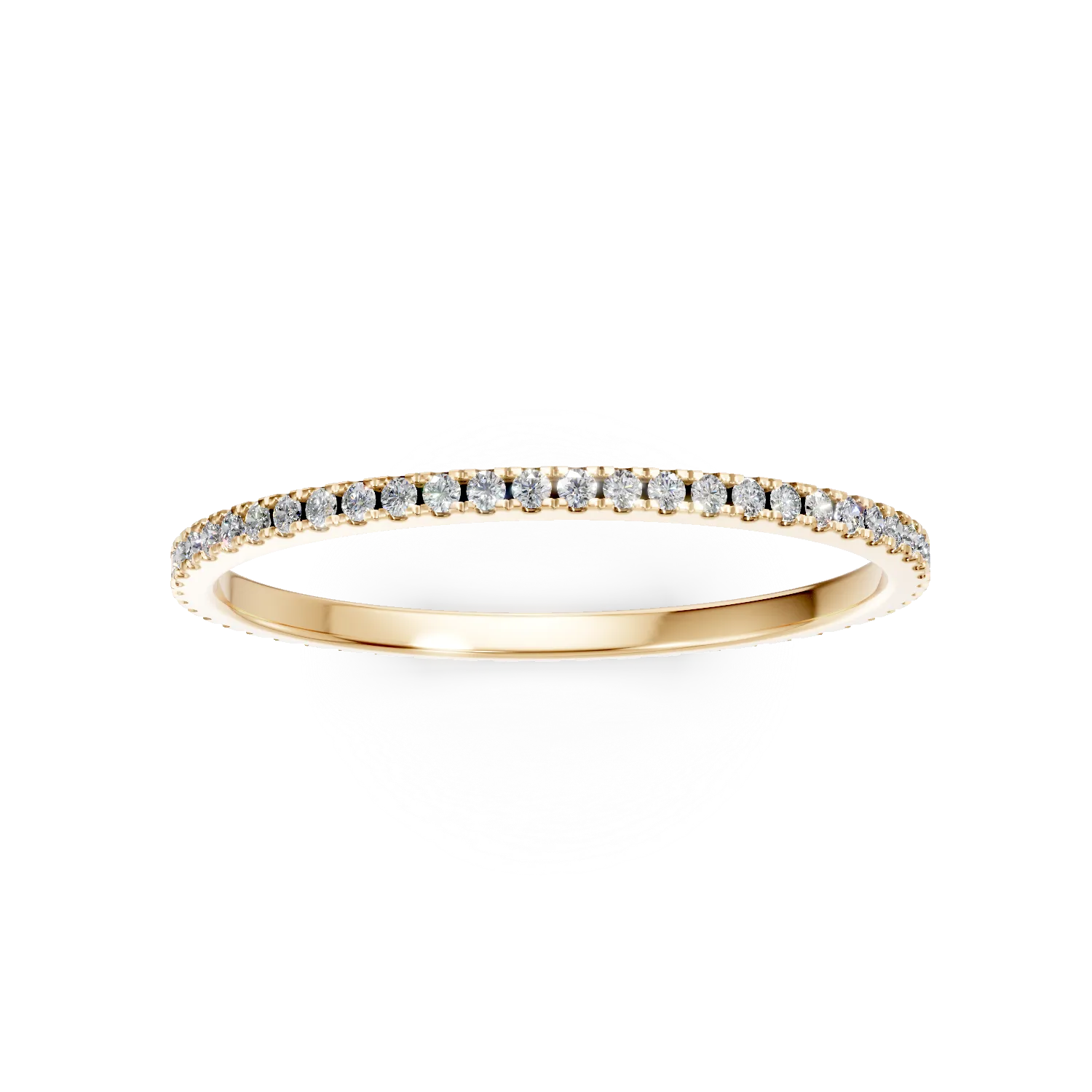 14K sárga arany végtelenített gyűrű 0.28ct gyémántokkal