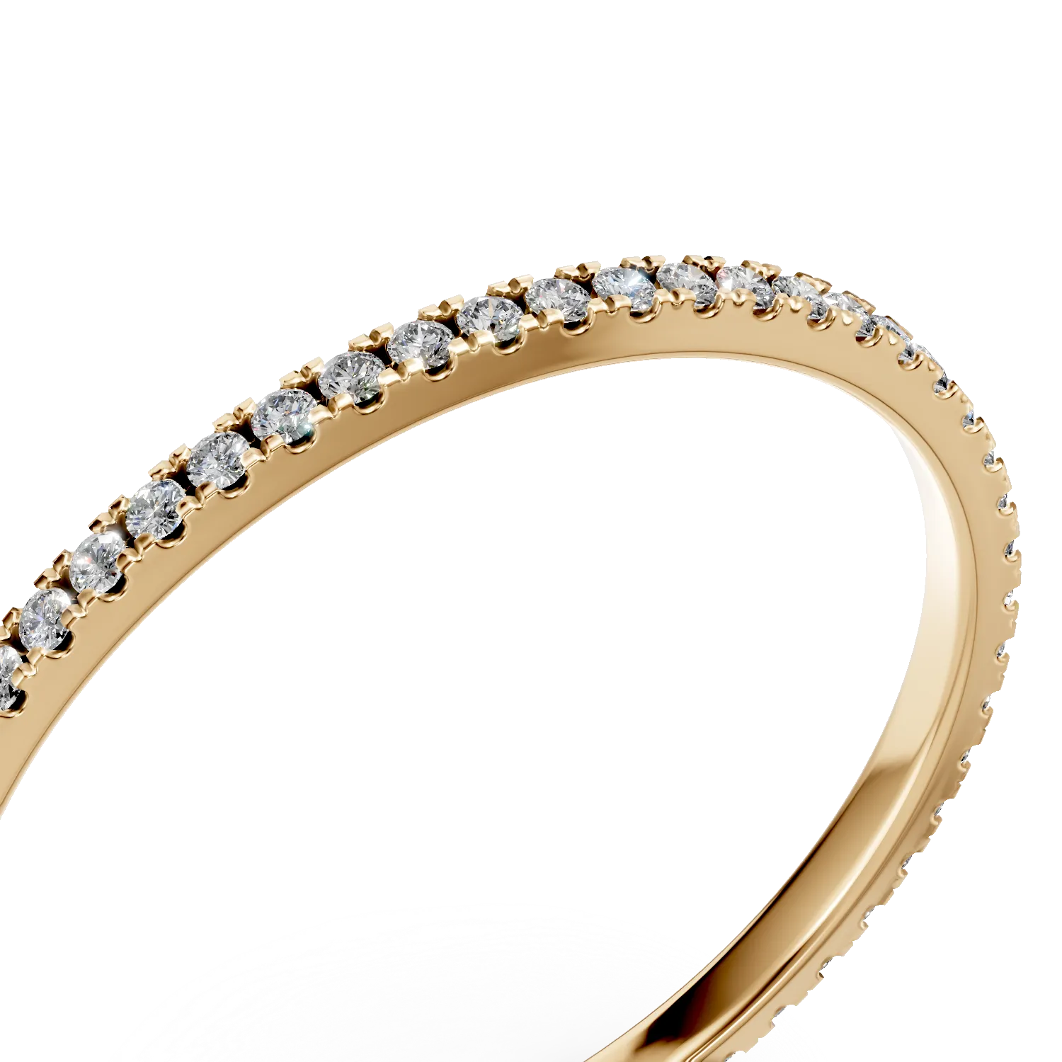 14K sárga arany végtelenített gyűrű 0.28ct gyémántokkal