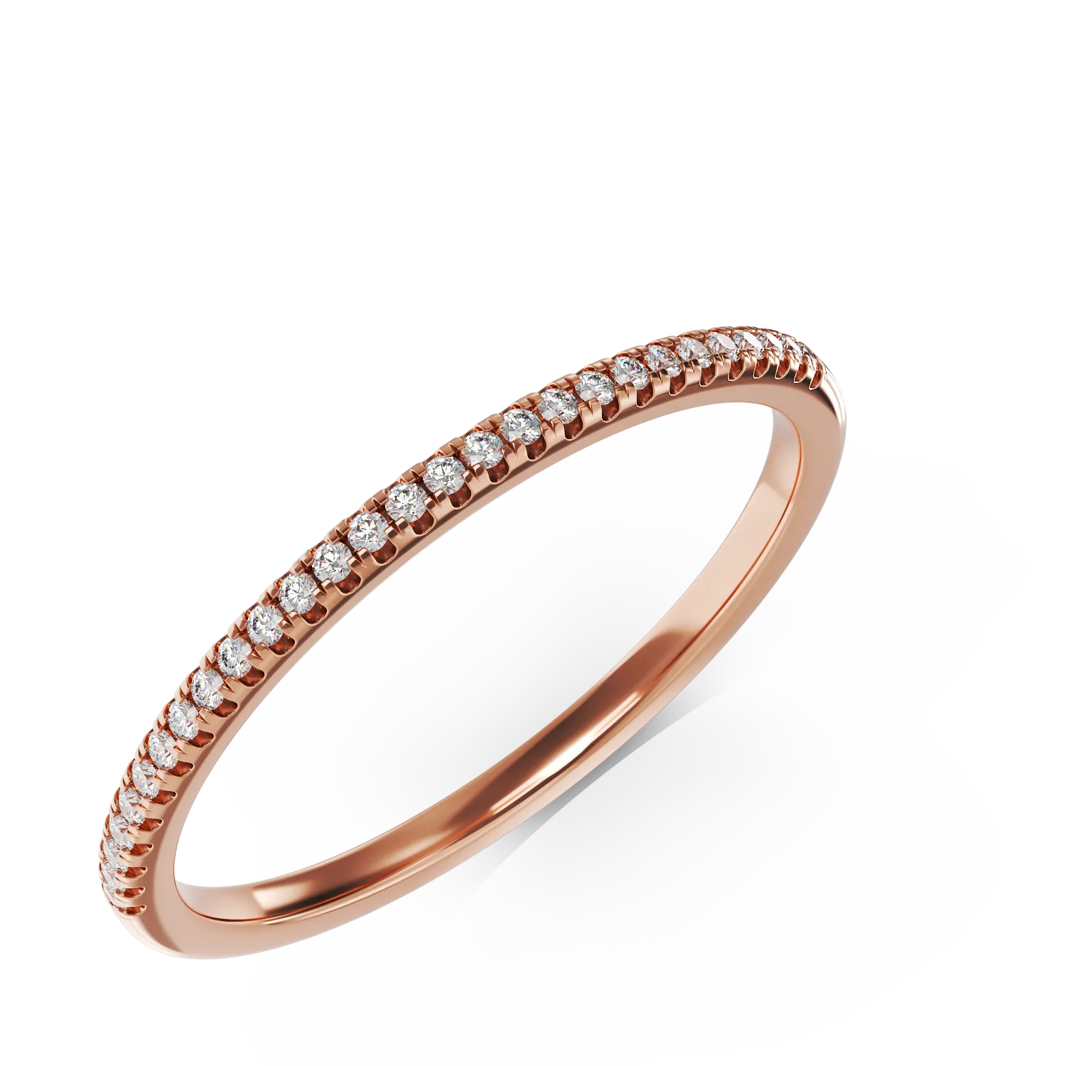 Half eternity ring in rose gold with 0.07ct diamonds