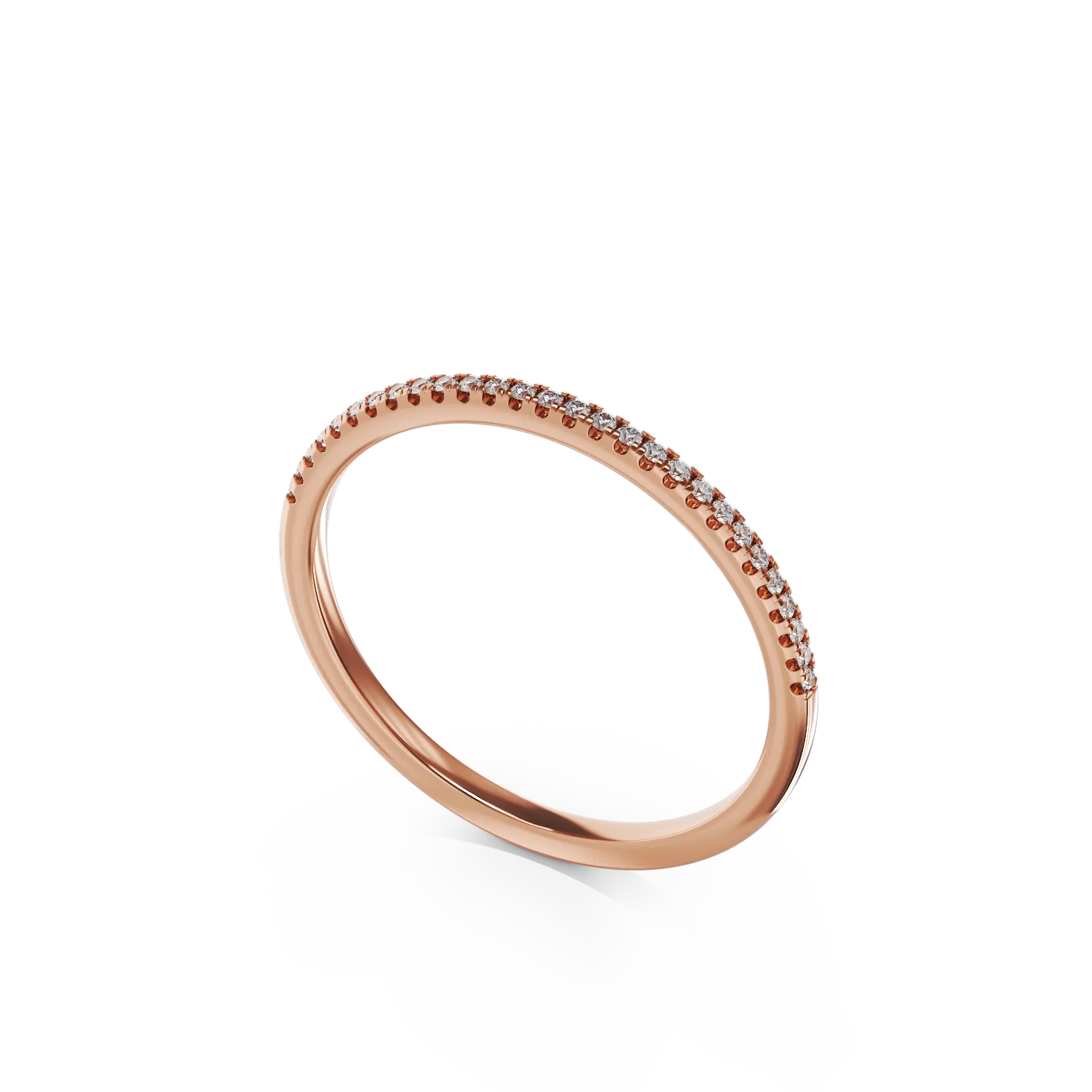 Half eternity ring in rose gold with 0.07ct diamonds