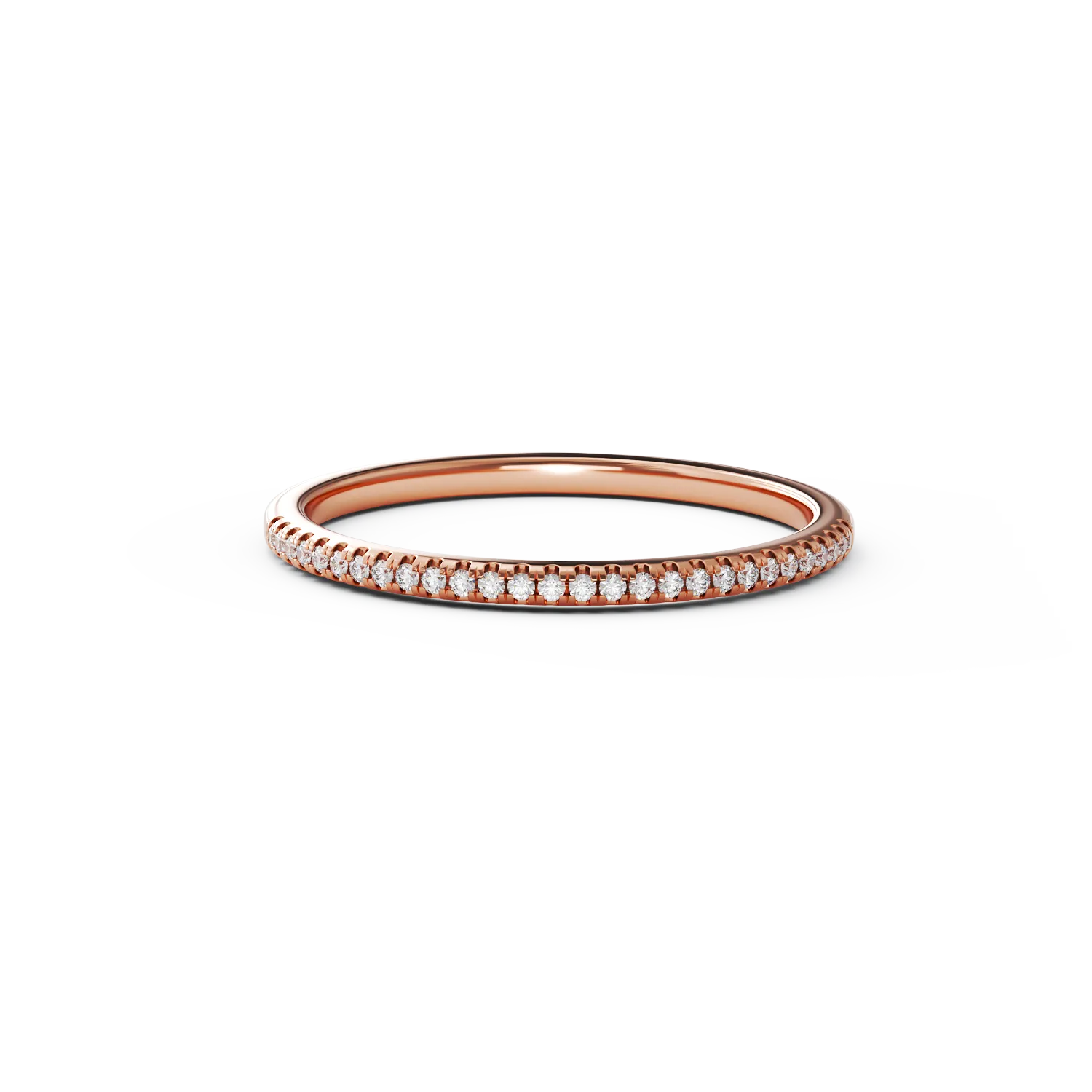 Half eternity ring in rose gold with 0.07ct diamonds