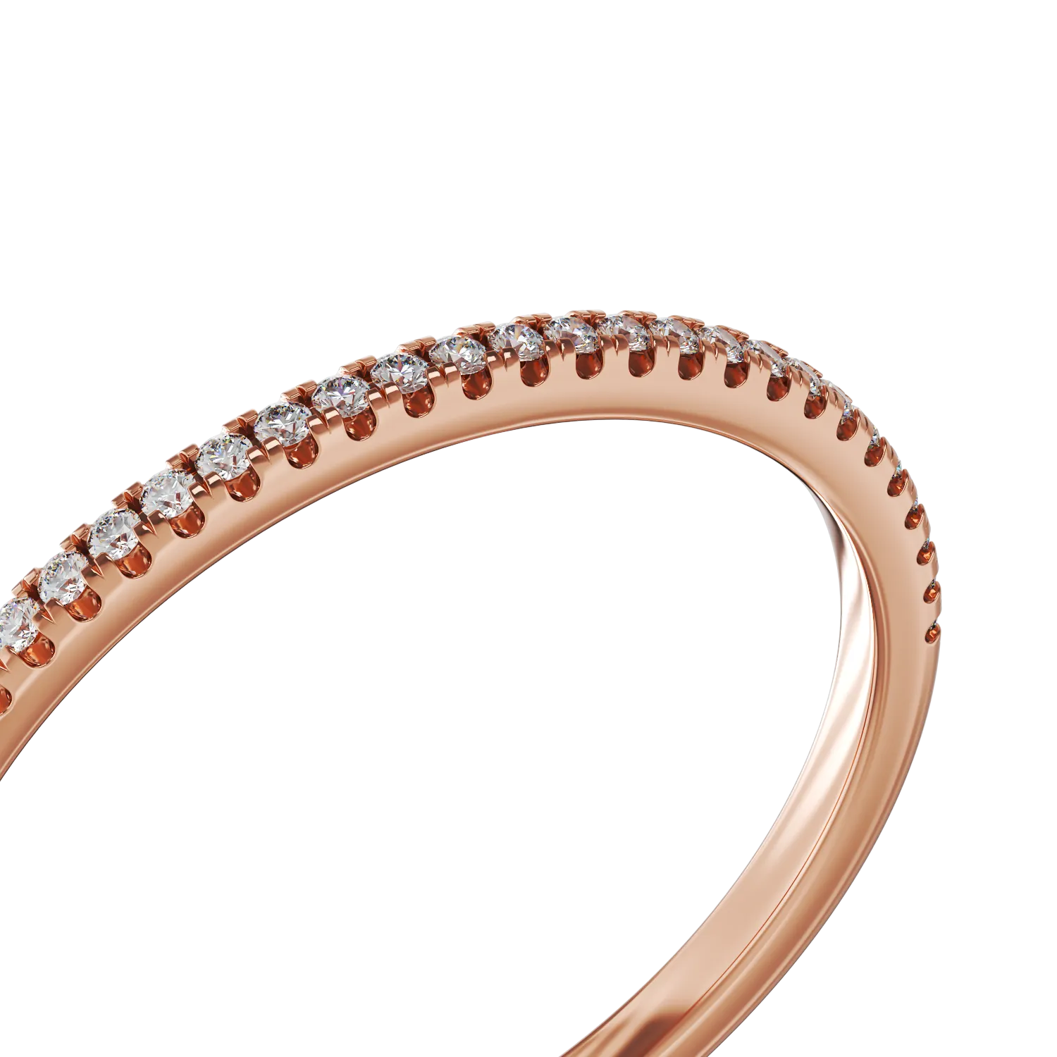 Half eternity ring in rose gold with 0.07ct diamonds