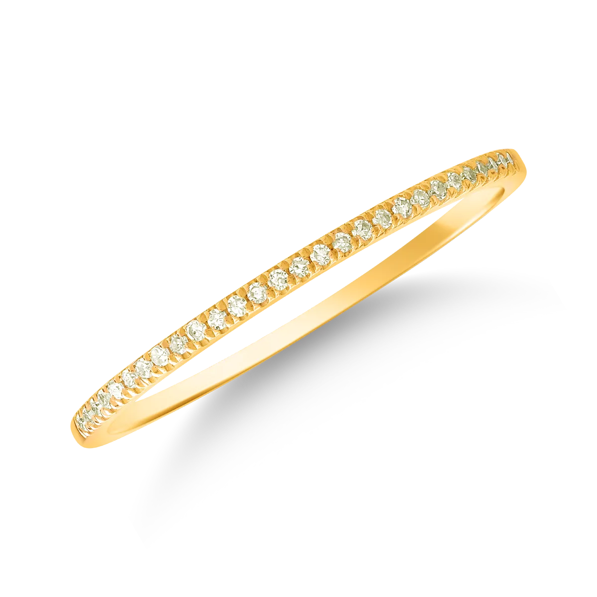 Half eternity ring in yellow gold with 0.07ct diamonds