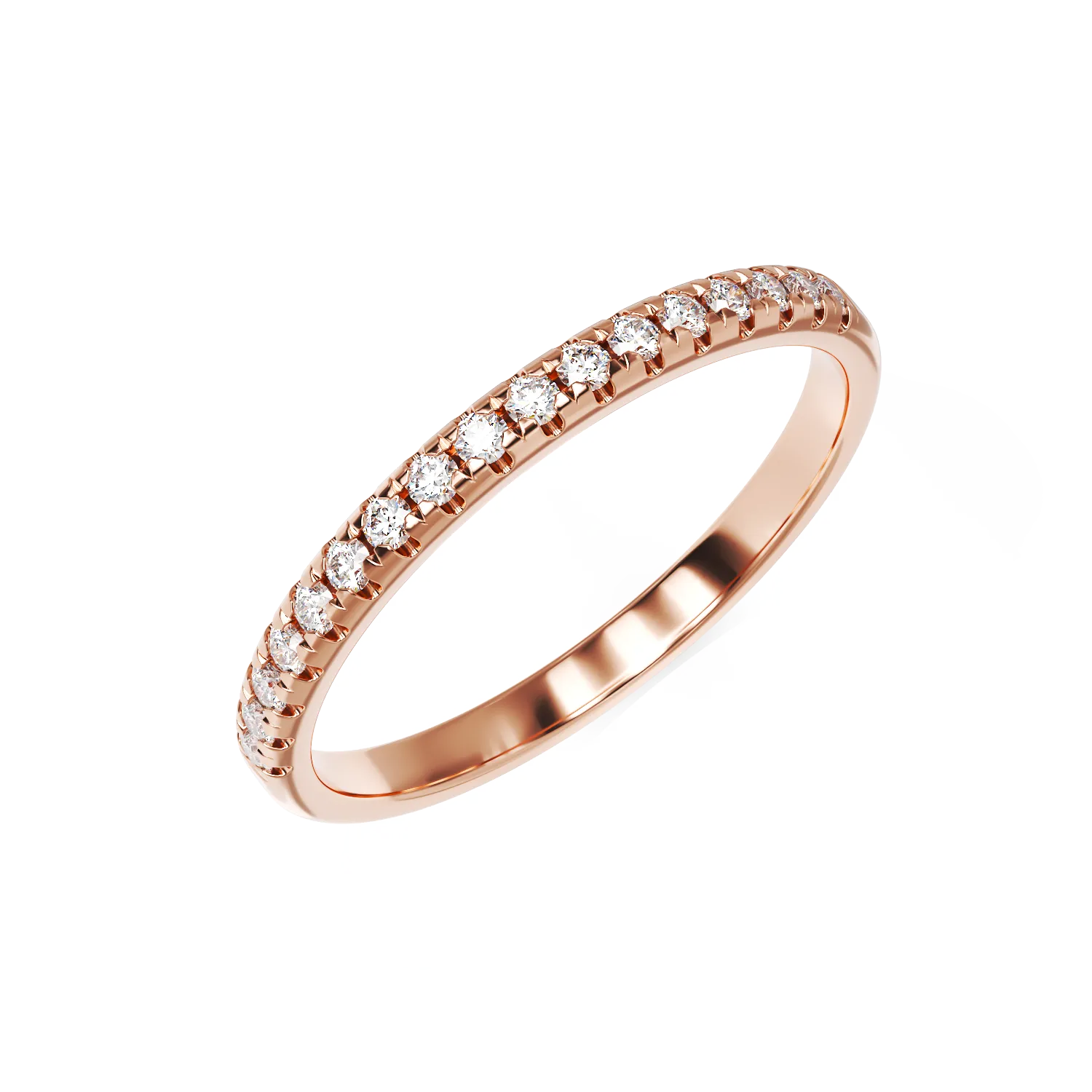 14K rose gold ring with 0.17ct diamonds