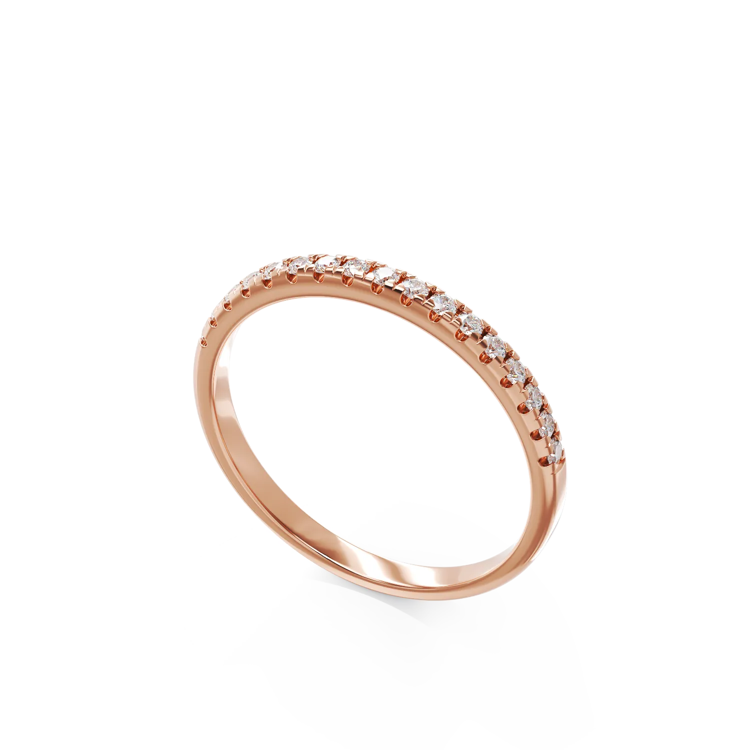 14K rose gold ring with 0.17ct diamonds