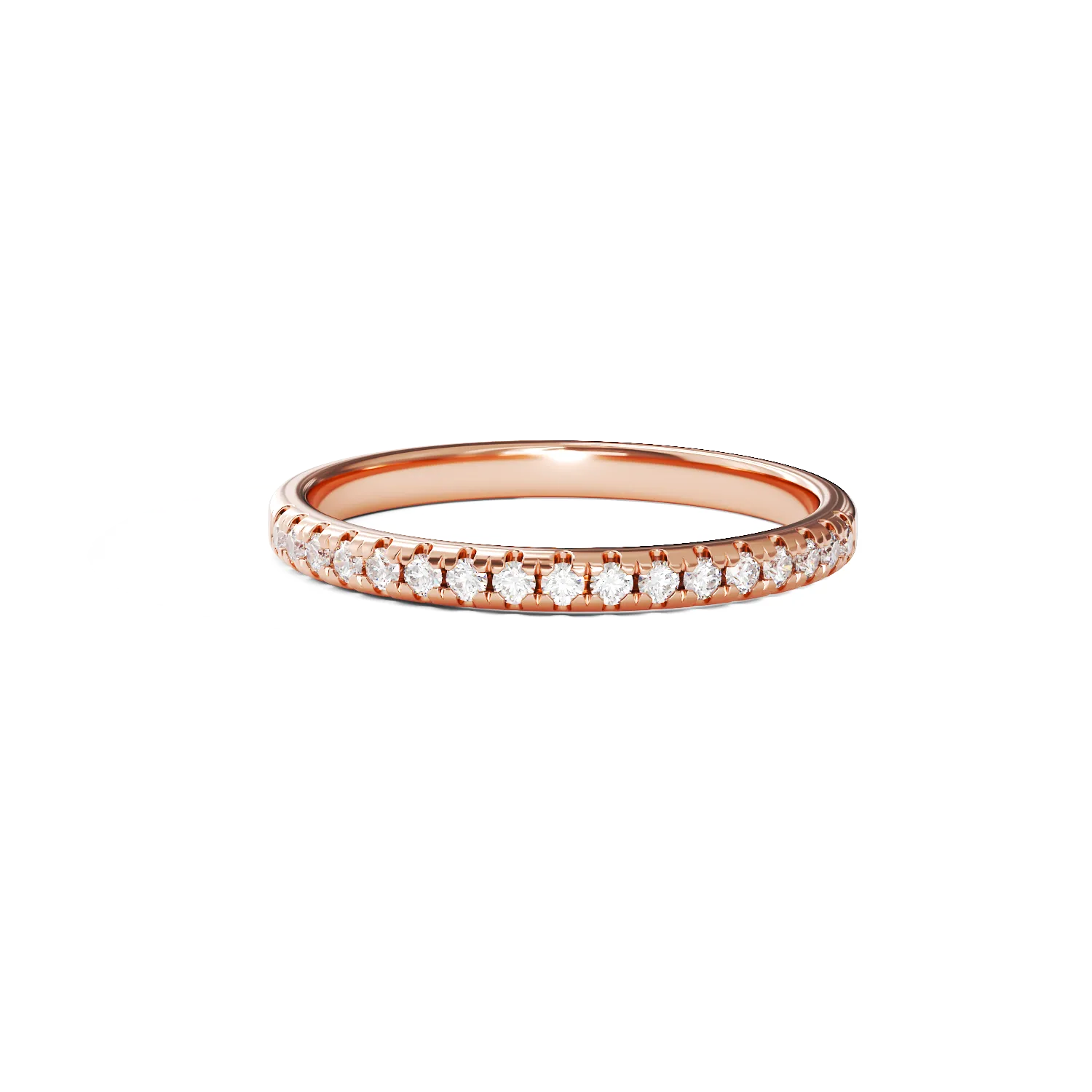 14K rose gold ring with 0.17ct diamonds