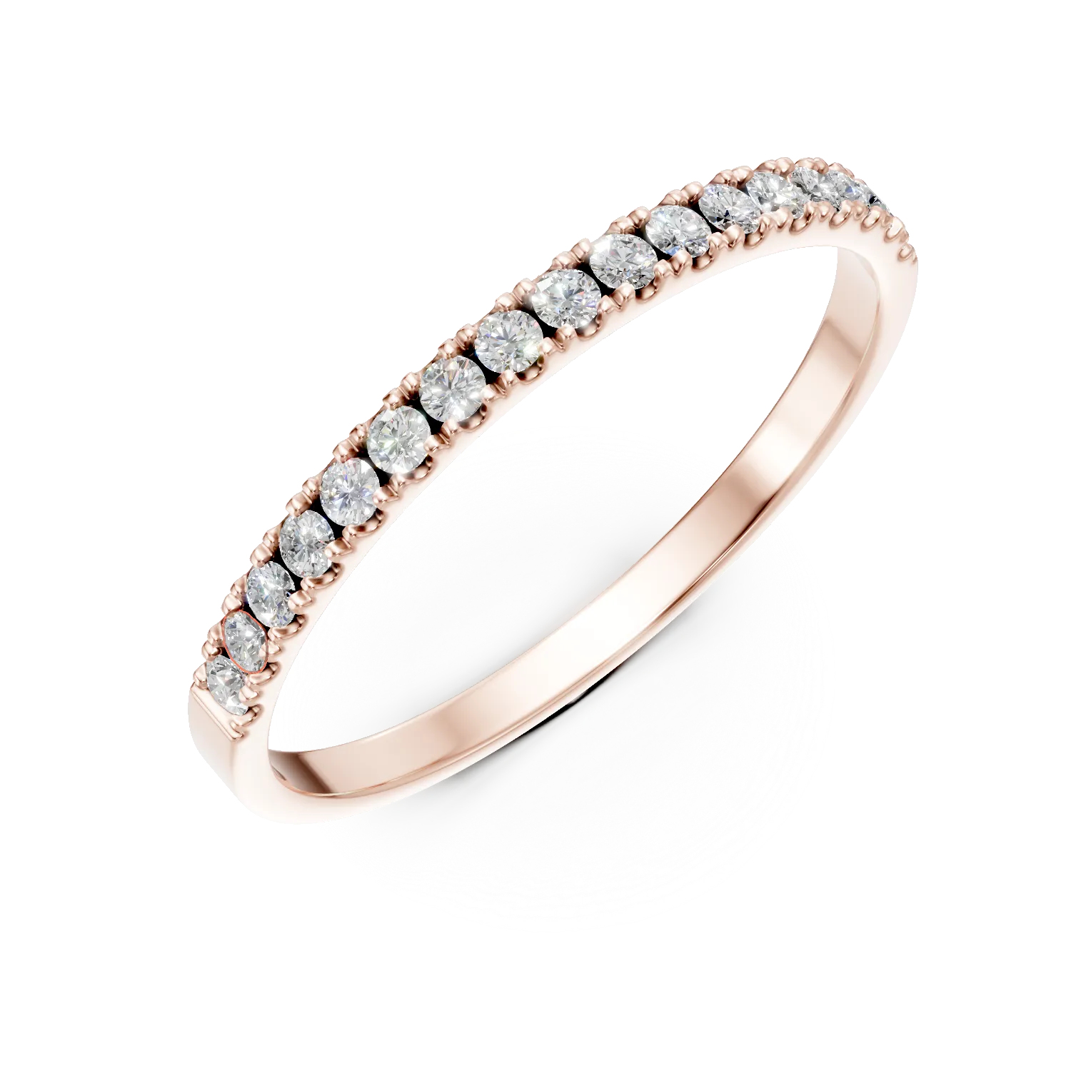 Inel din aur roz cu diamante de 0.17ct