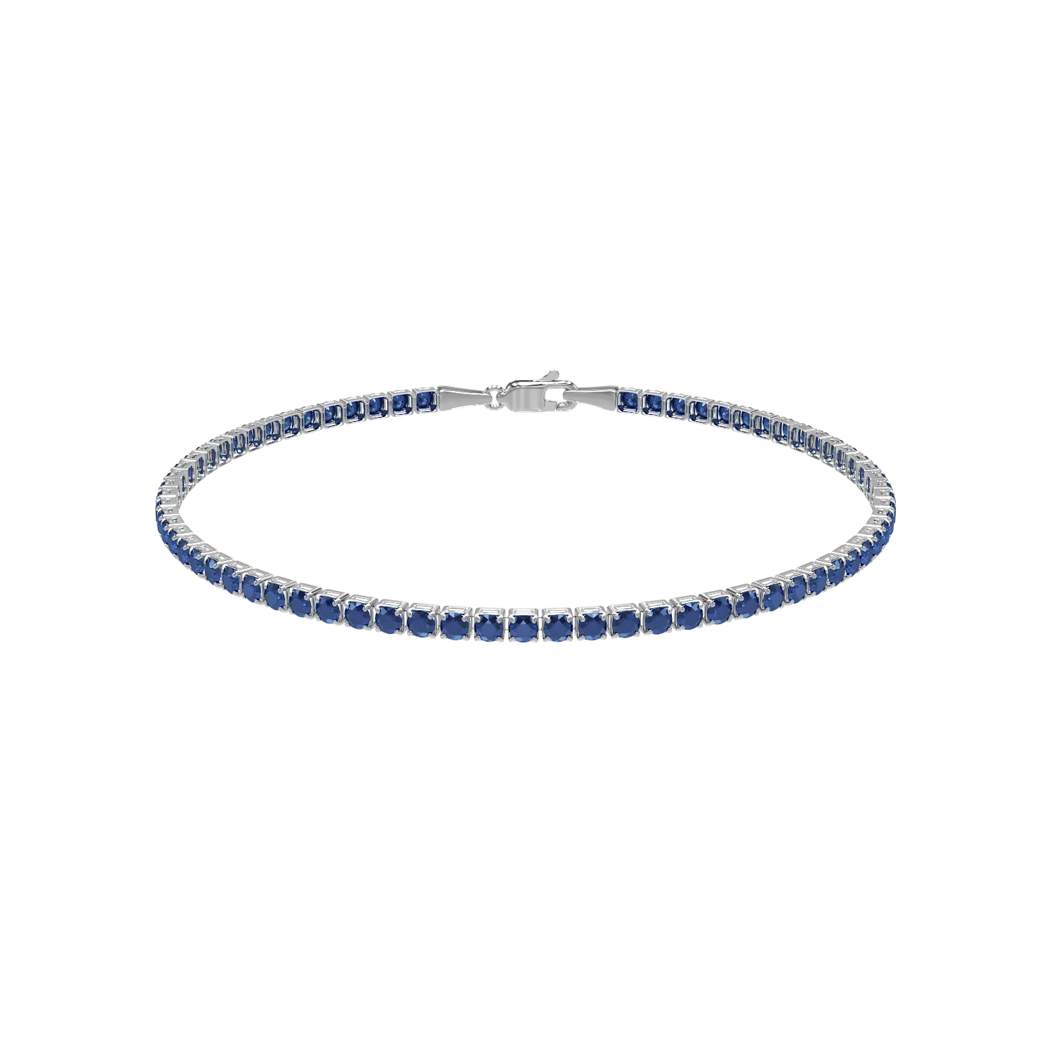 Bransoletka tenisowa z białego 14K złota