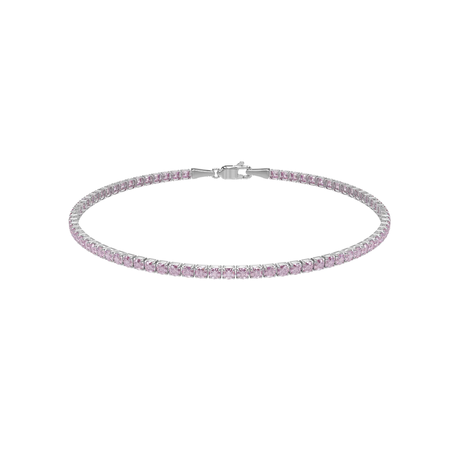 14K white gold tennis bracelet-165029
