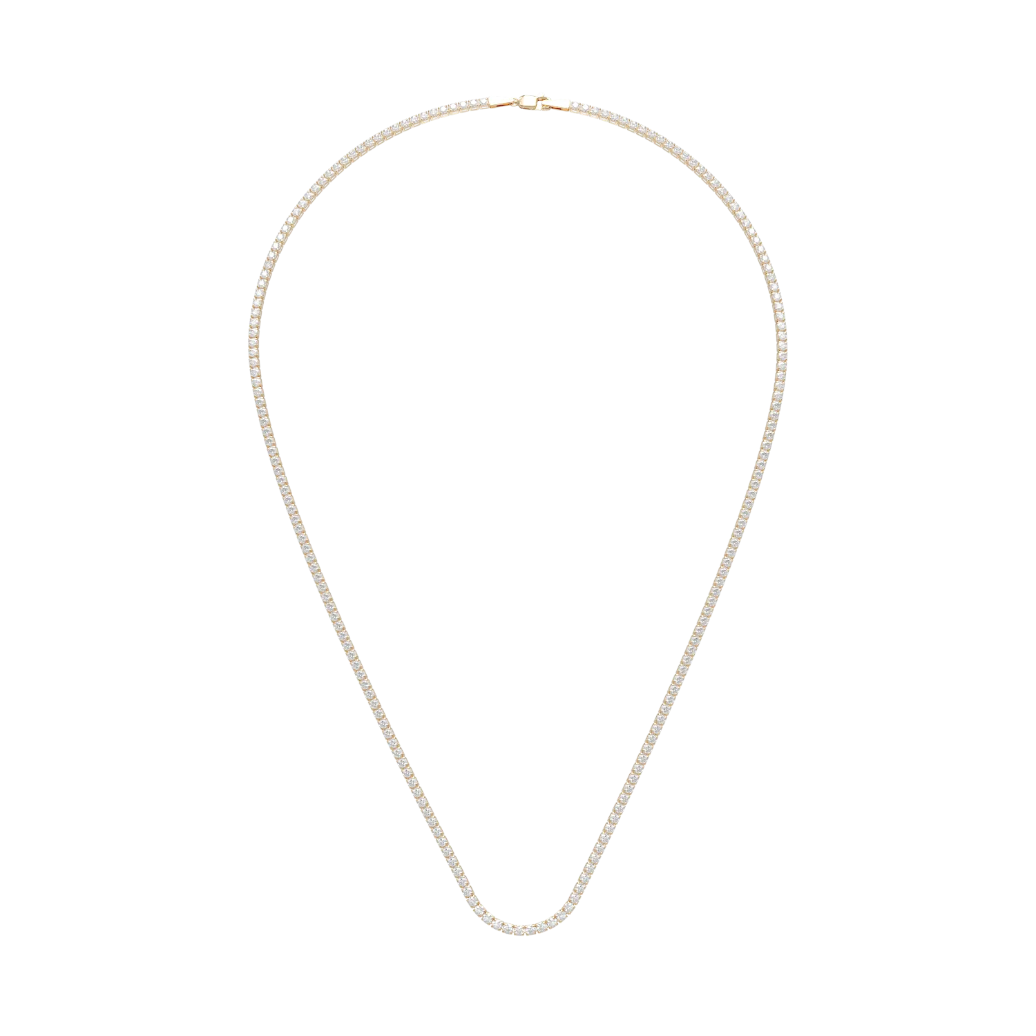 14K yellow gold tennis necklace