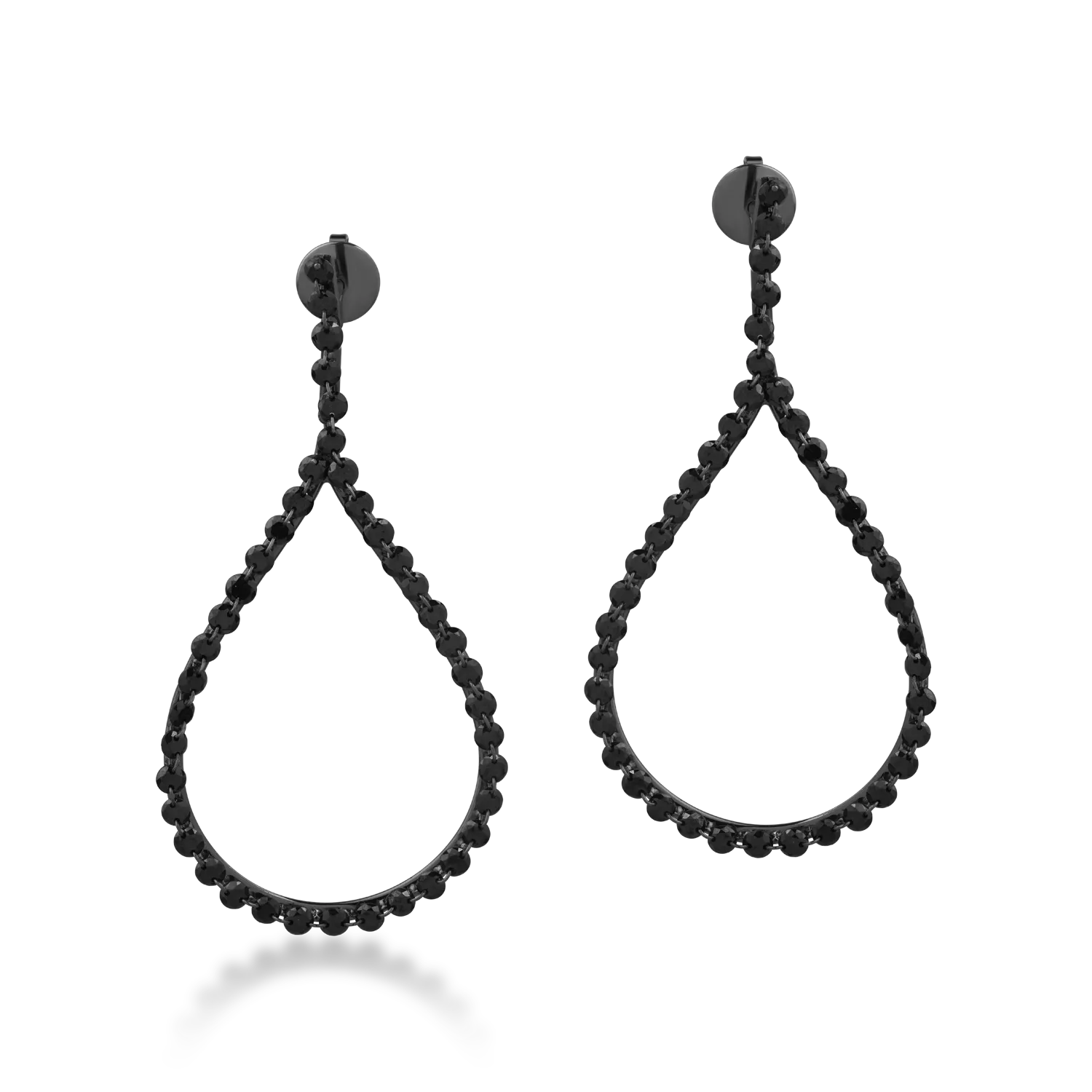 18K black gold earrings with 4.6ct black diamonds