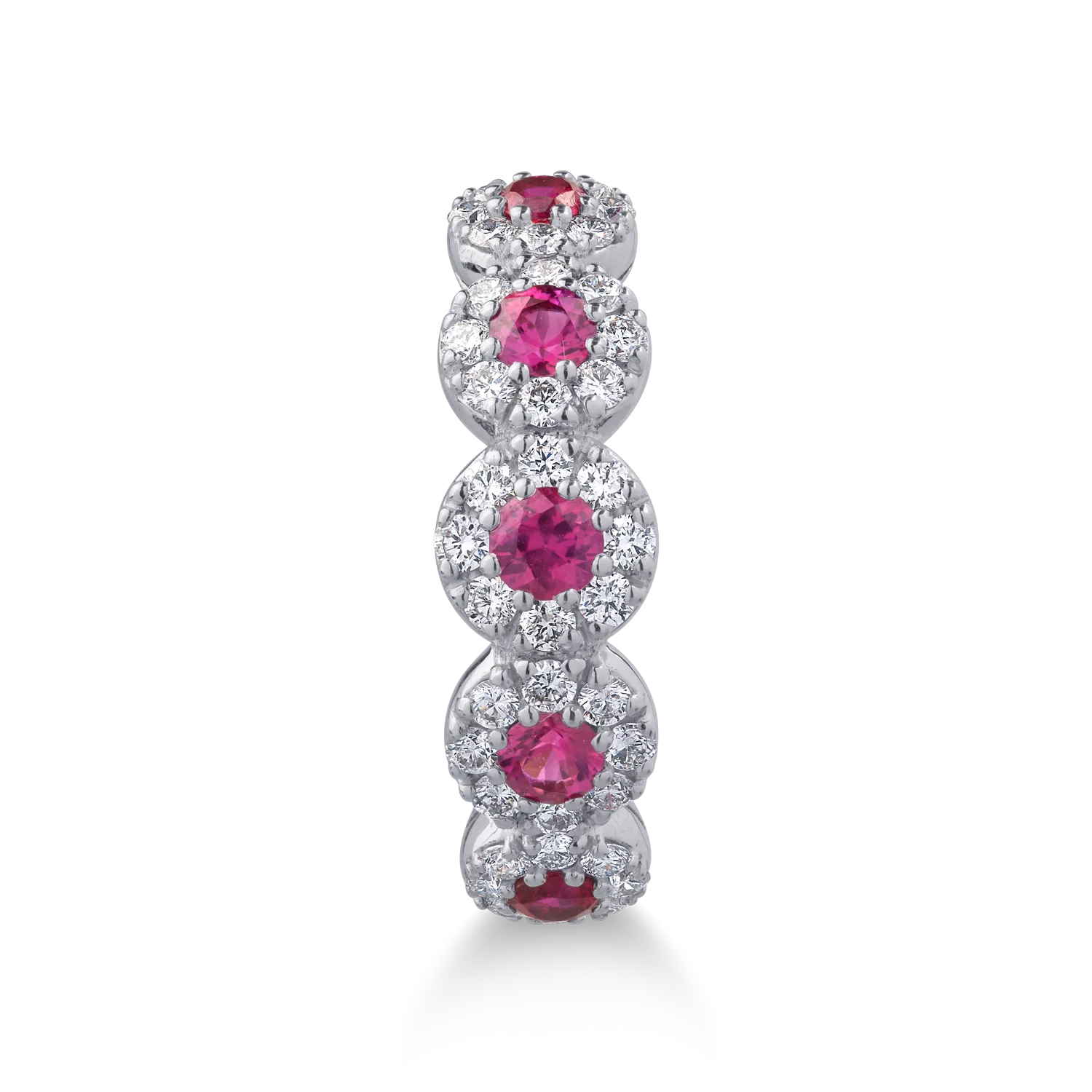 Inel din aur alb cu rubine de 0.58ct si diamante de 0.54ct