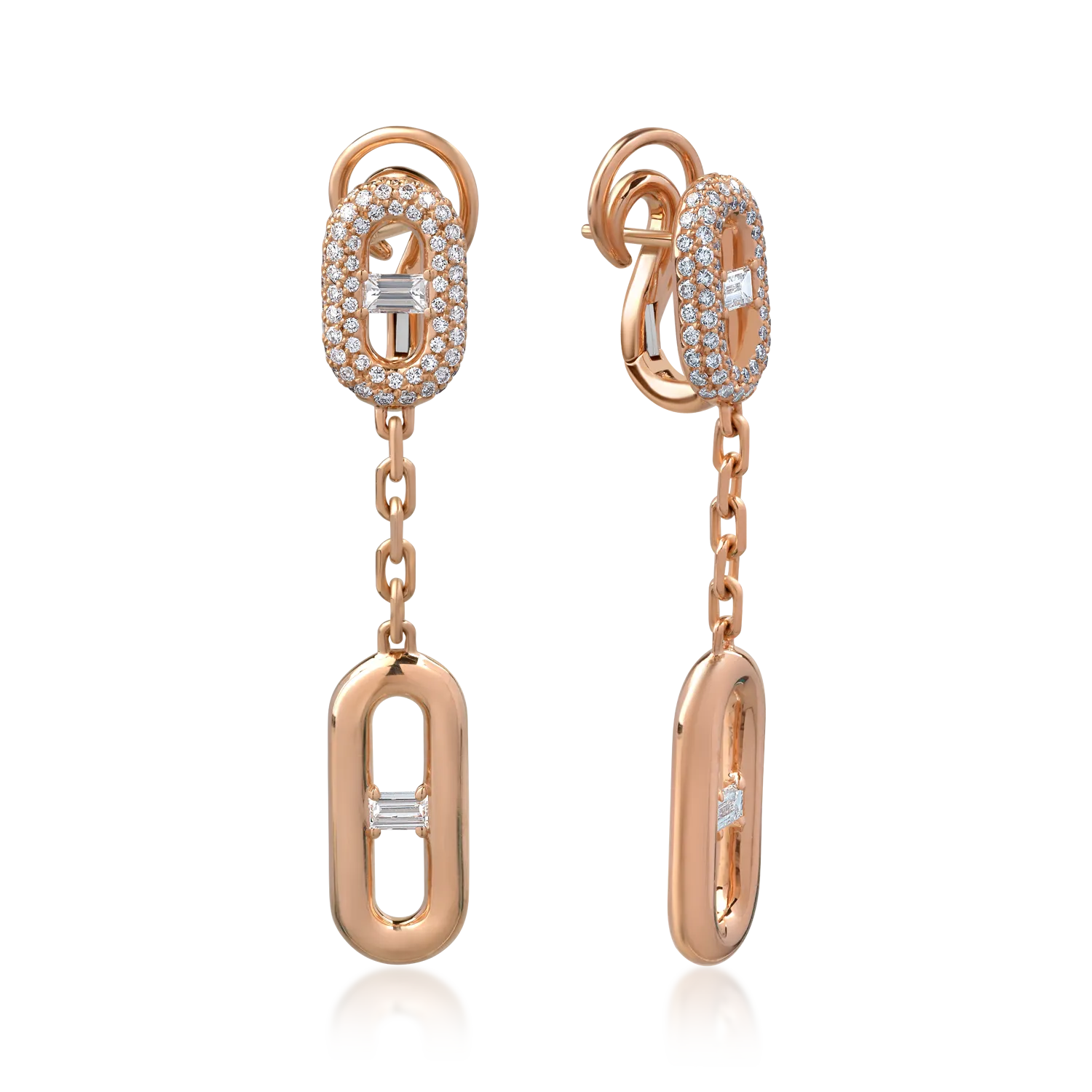 18K rose gold earrings with 1.4ct diamonds
