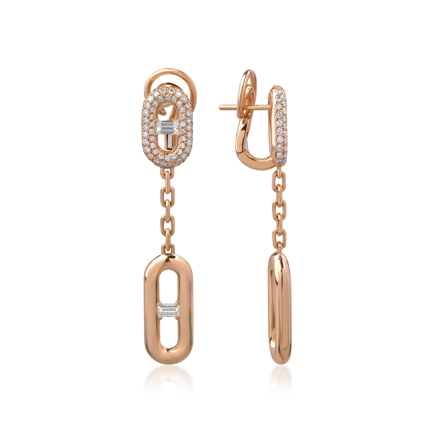 18K rose gold earrings with 1.4ct diamonds